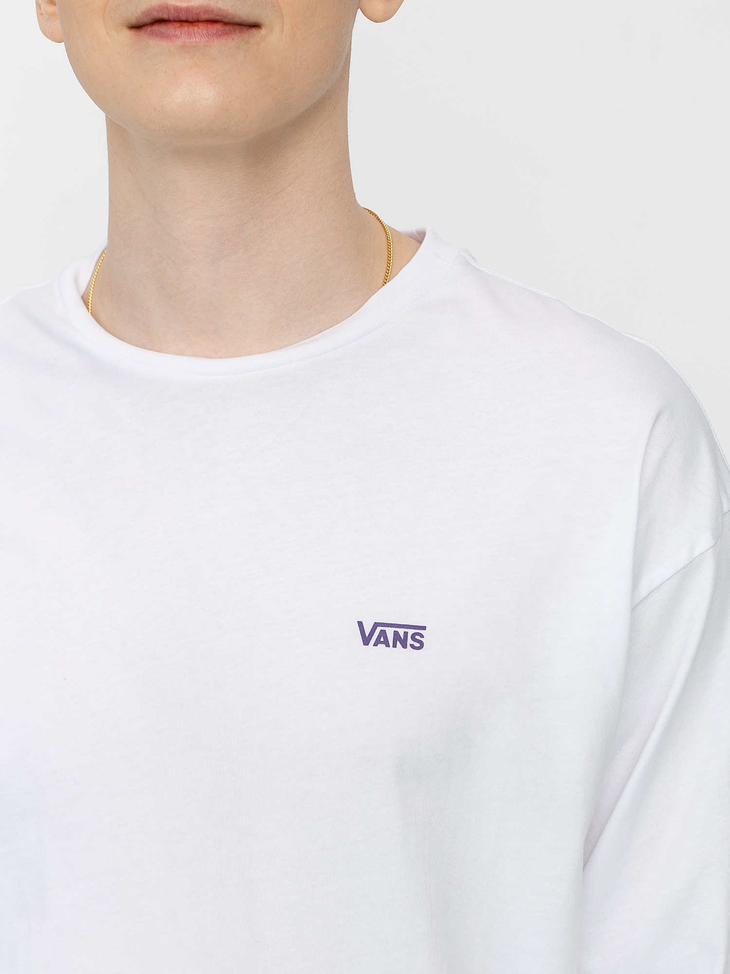 Longsleeve Vans Left Chest Hit (white/heliotrope)