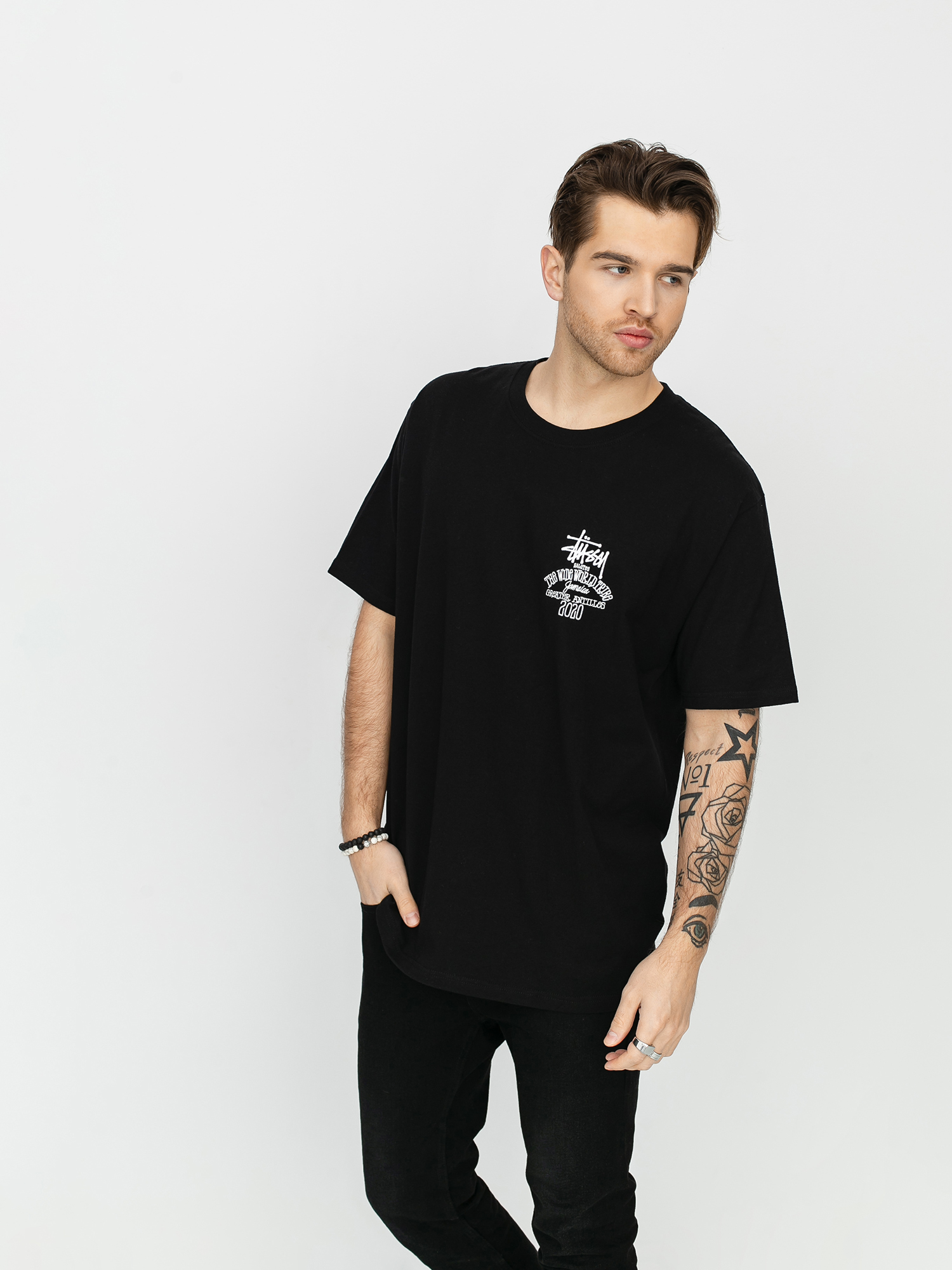 STUSSY Tシャツ STUSSY(ステューシー) 90's~00's hibiscus & chimpanzee rider T
