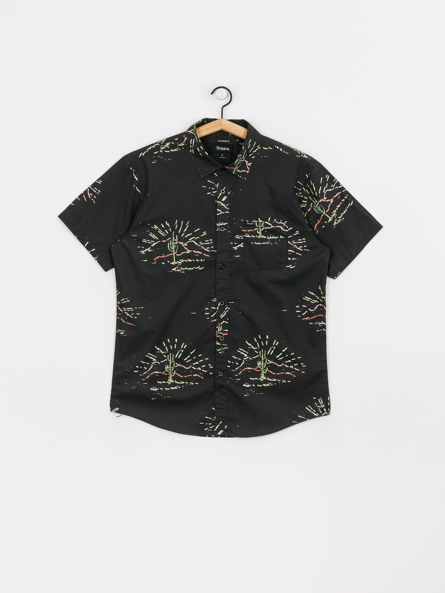 Koszula Brixton Charter Print Wvn (washed black)