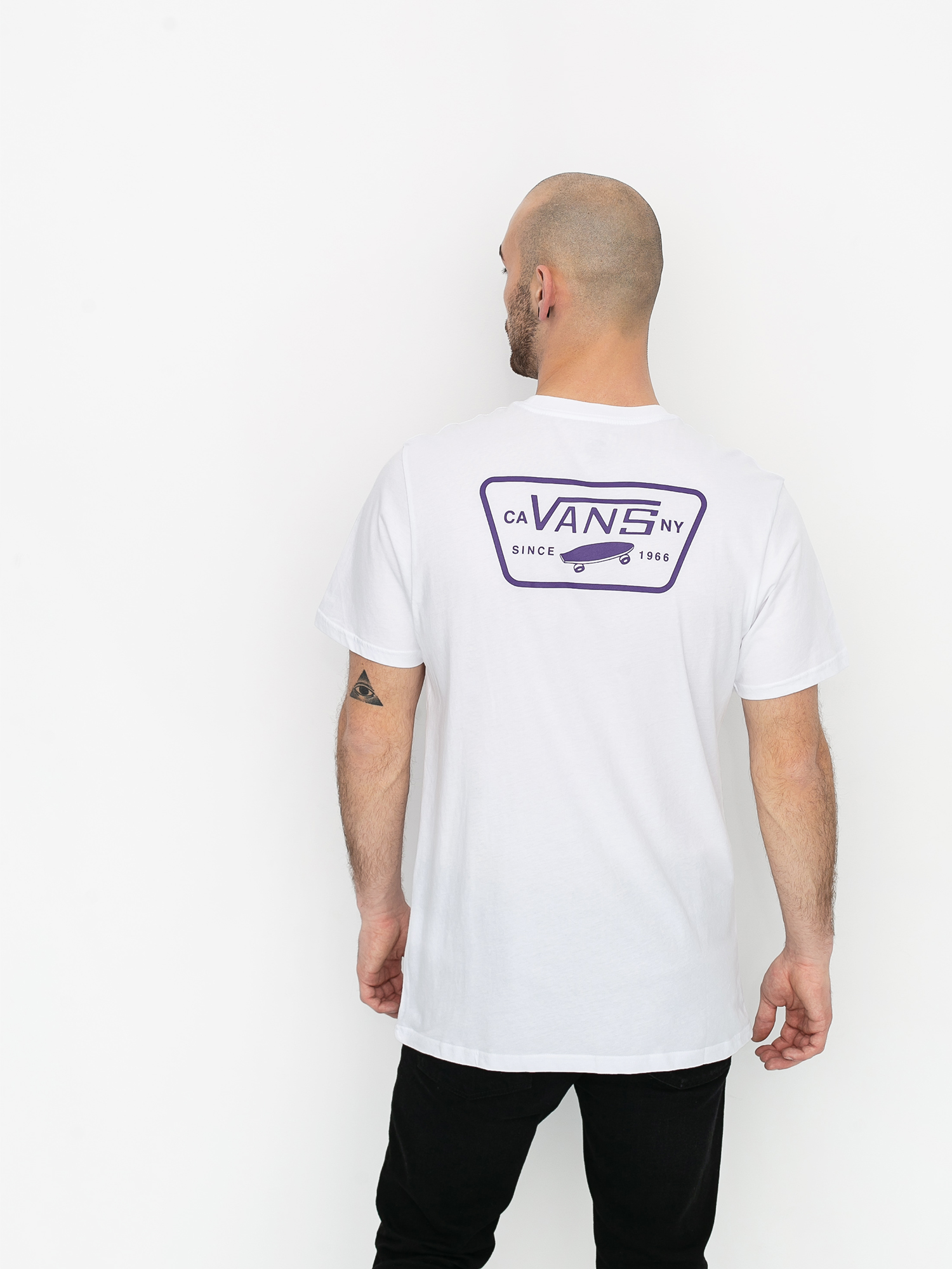 T-shirt Vans Full Patch Back (white/heliotrope)