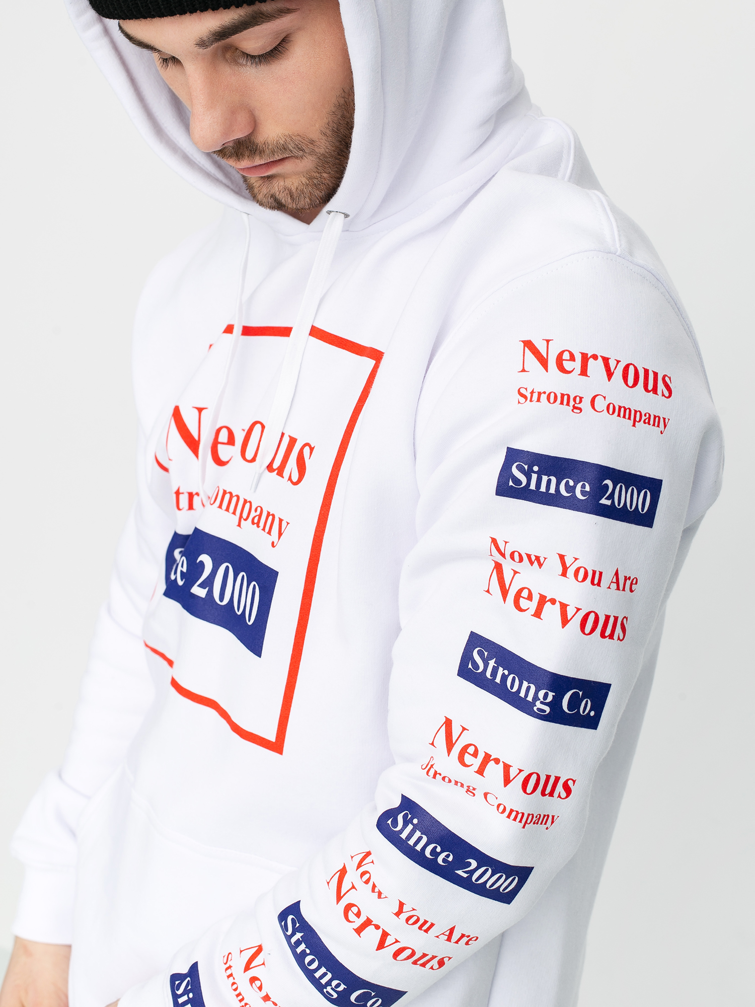 Bluza z kapturem Nervous Repeat HD (white)