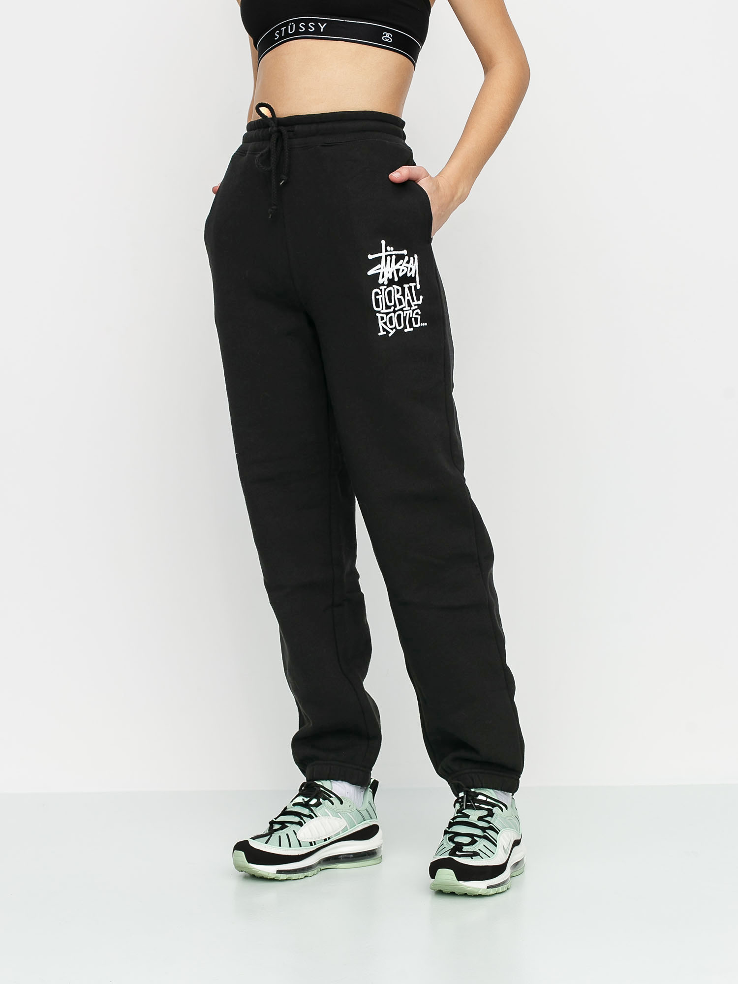 Spodnie Stussy Global Roots Wmn - czarny (black)