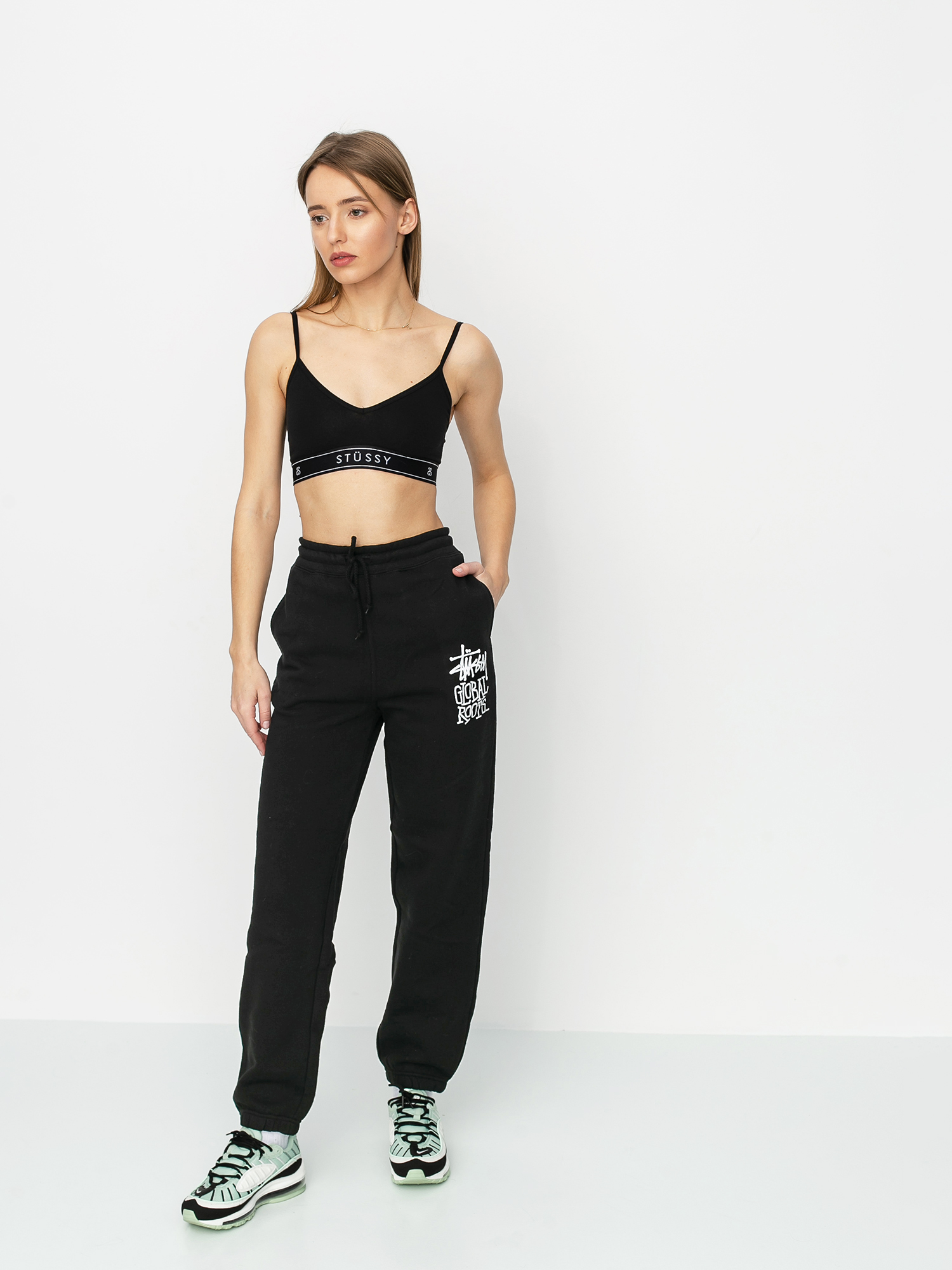 Spodnie Stussy Global Roots Wmn (black)