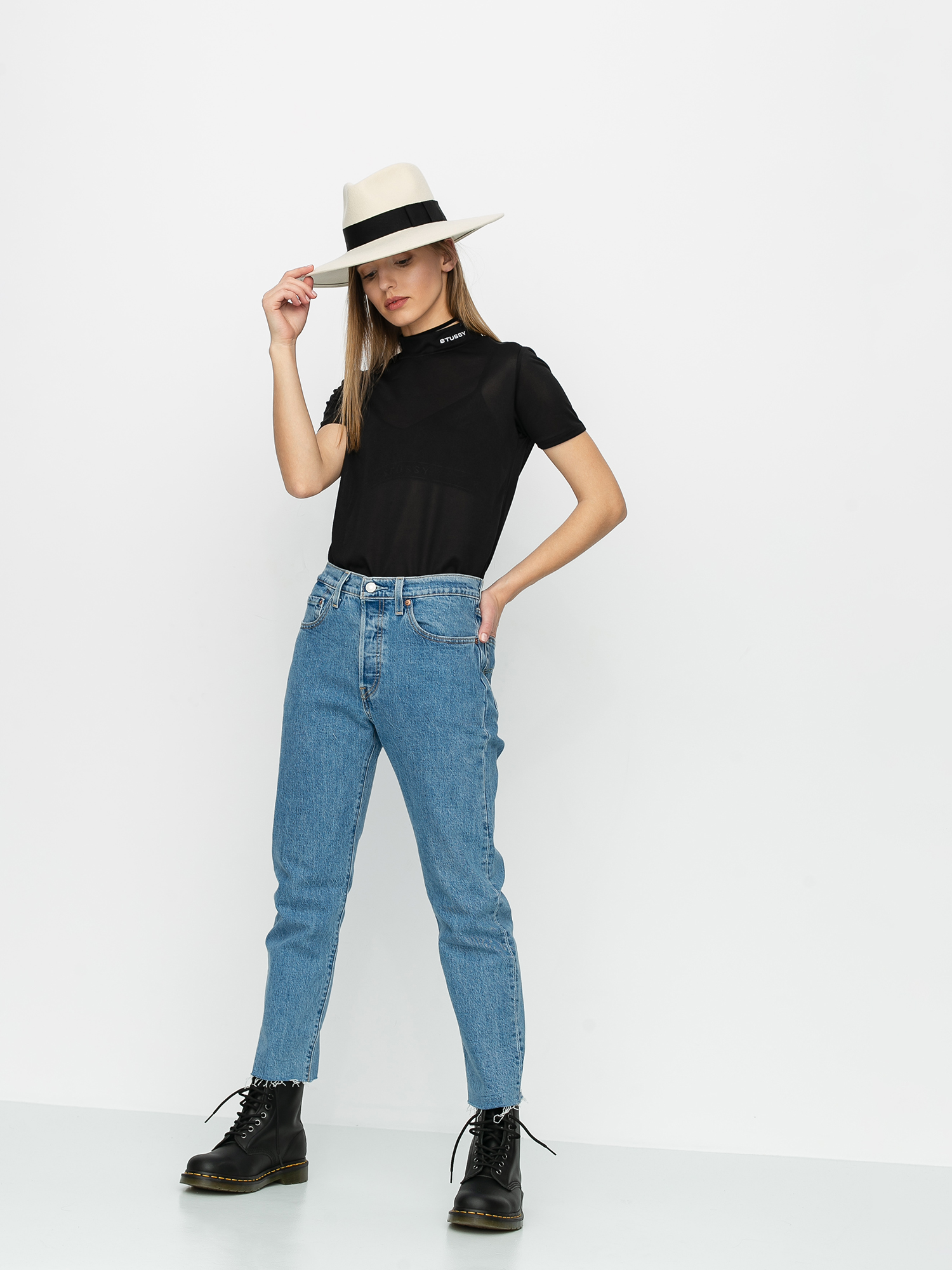 T-shirt Stussy Gazer Mock Wmn (black)