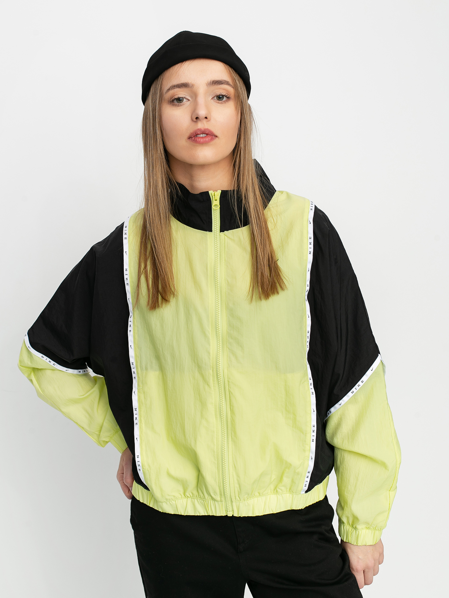 Kurtka Nike Wvn Piping Wmn (limelight/black/black)