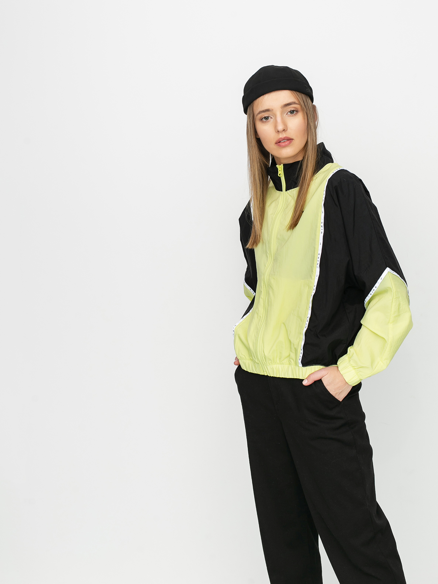 Kurtka Nike Wvn Piping Wmn (limelight/black/black)