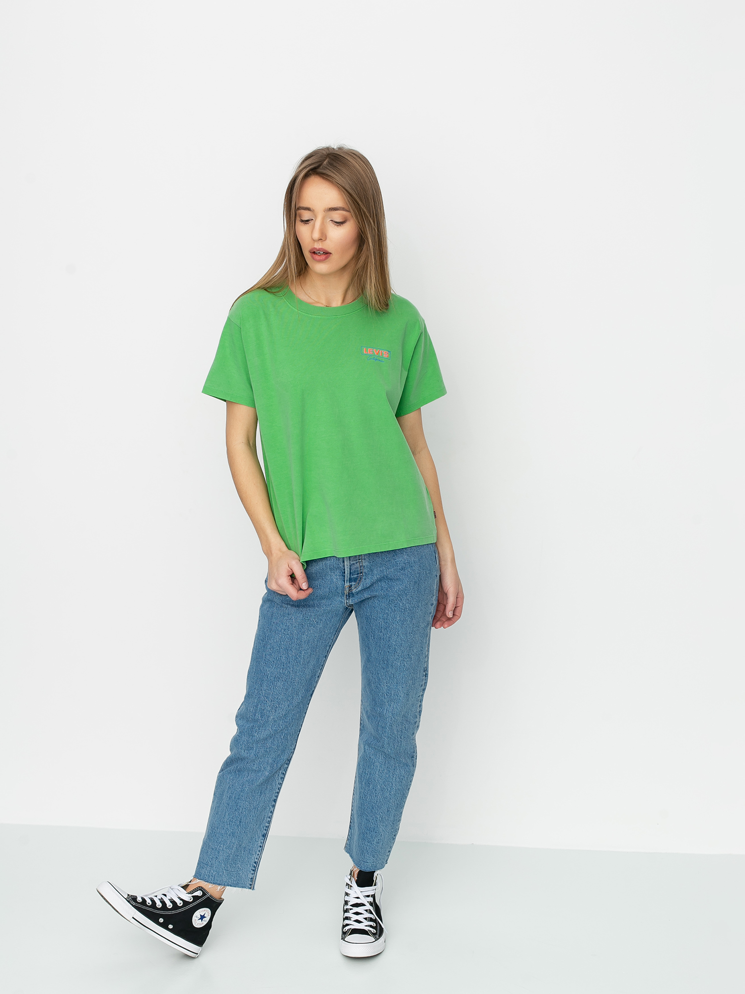 T-shirt Levi's® Graphic Varsity Cali Box Tab Wmn (green)
