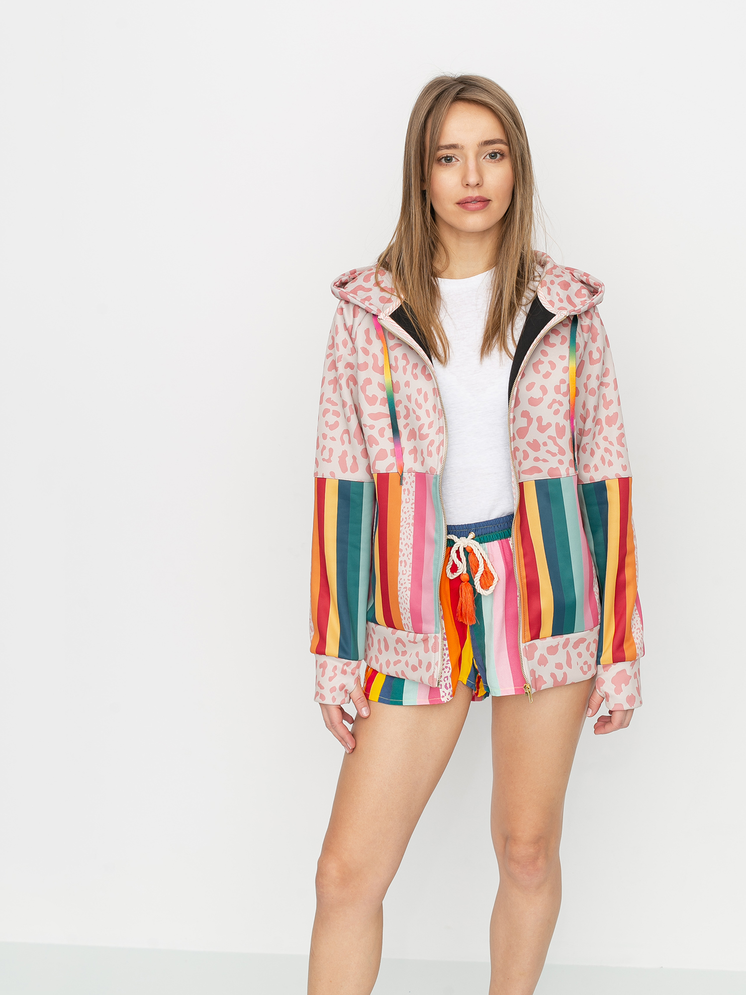 emi⭐️ Bluza z kapturem Femi Stories Longa ZHD Wmn - wielobarwny (ptw)