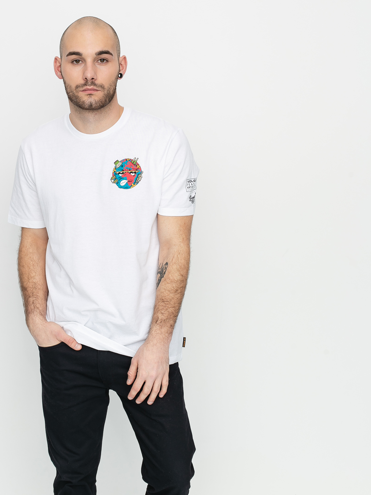 T-shirt Volcom Freaks City Fa (white flash)