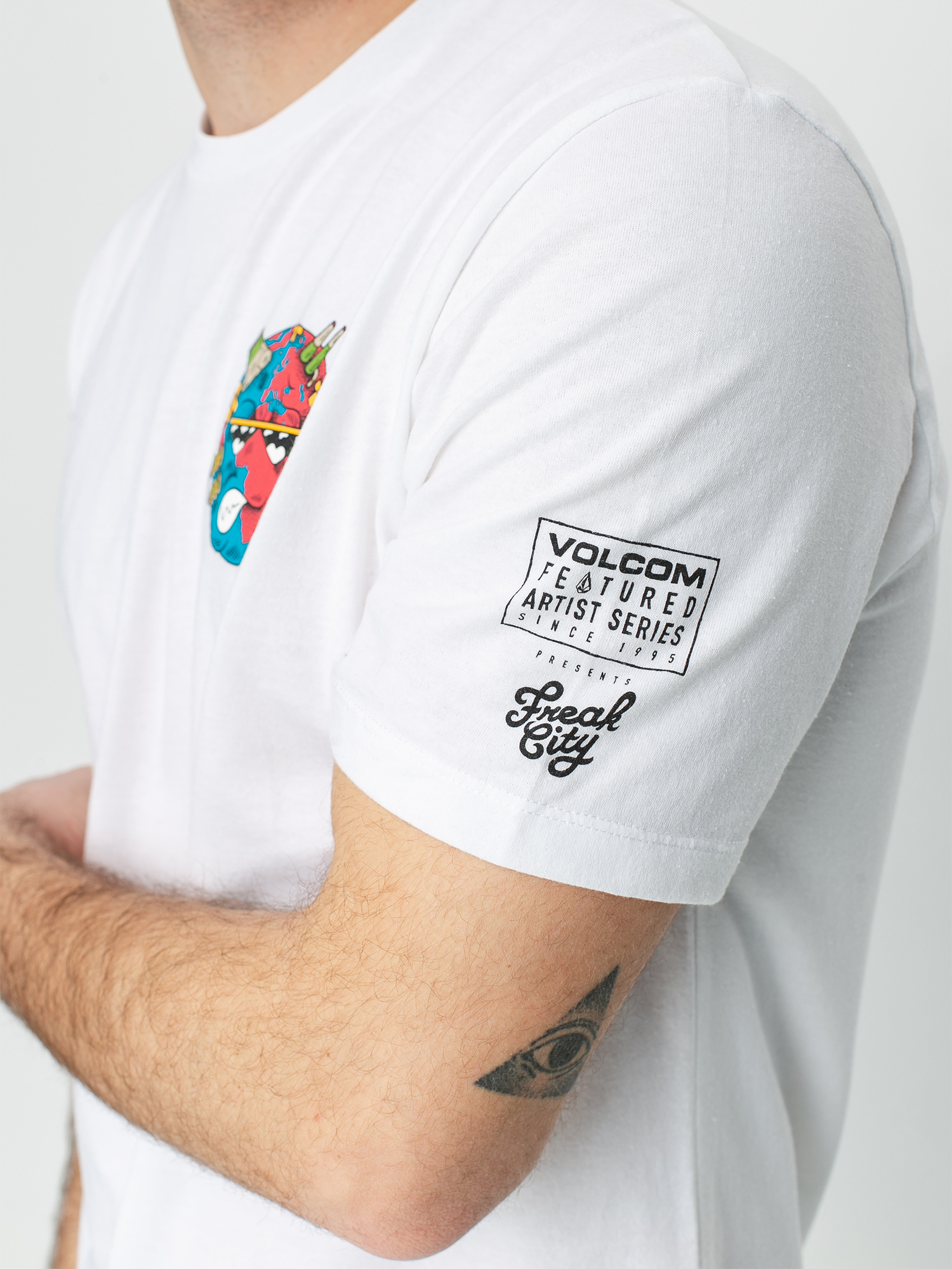 T-shirt Volcom Freaks City Fa (white flash)