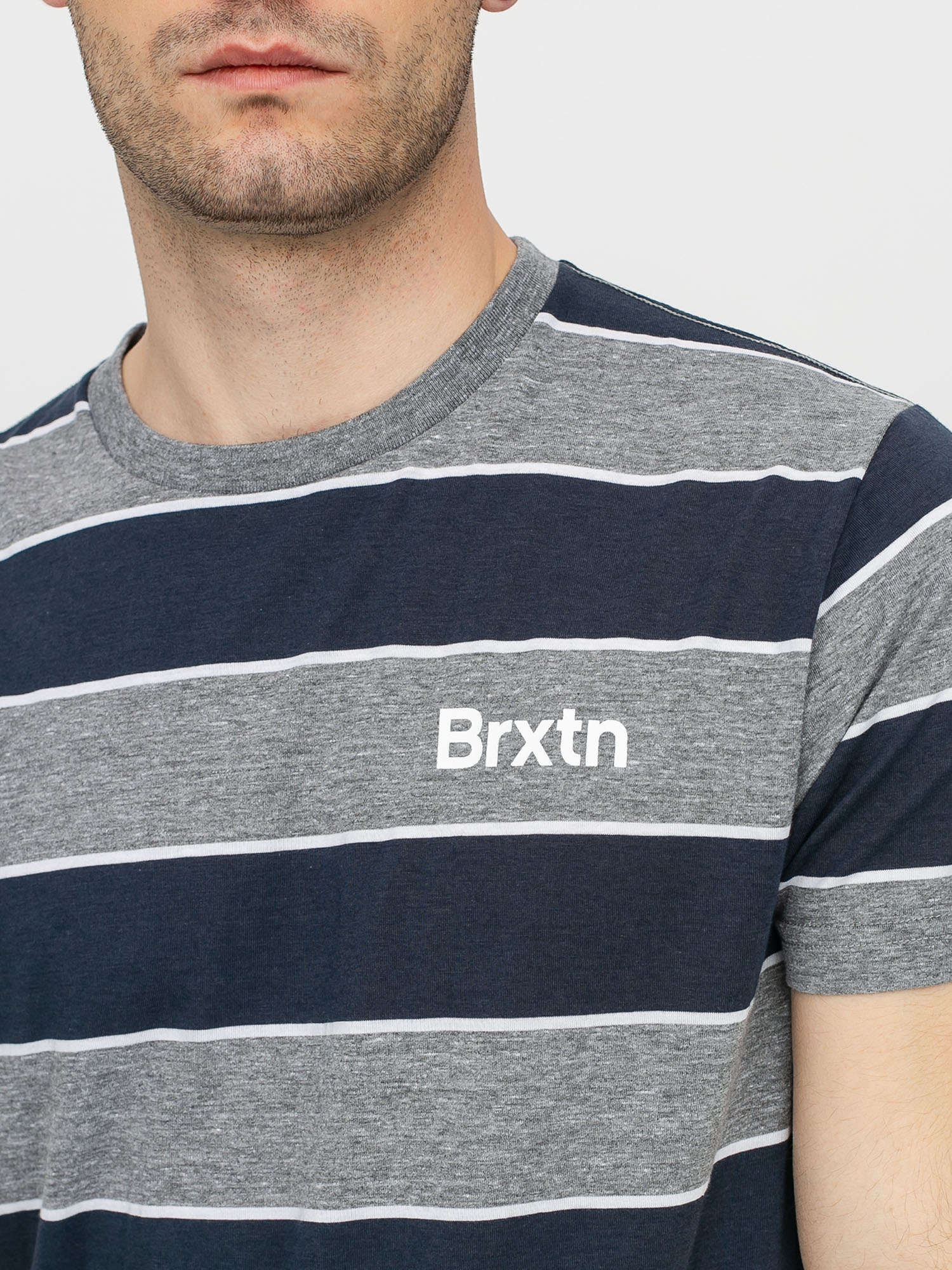 T-shirt Brixton Hilt Print (heather grey/washed navy)
