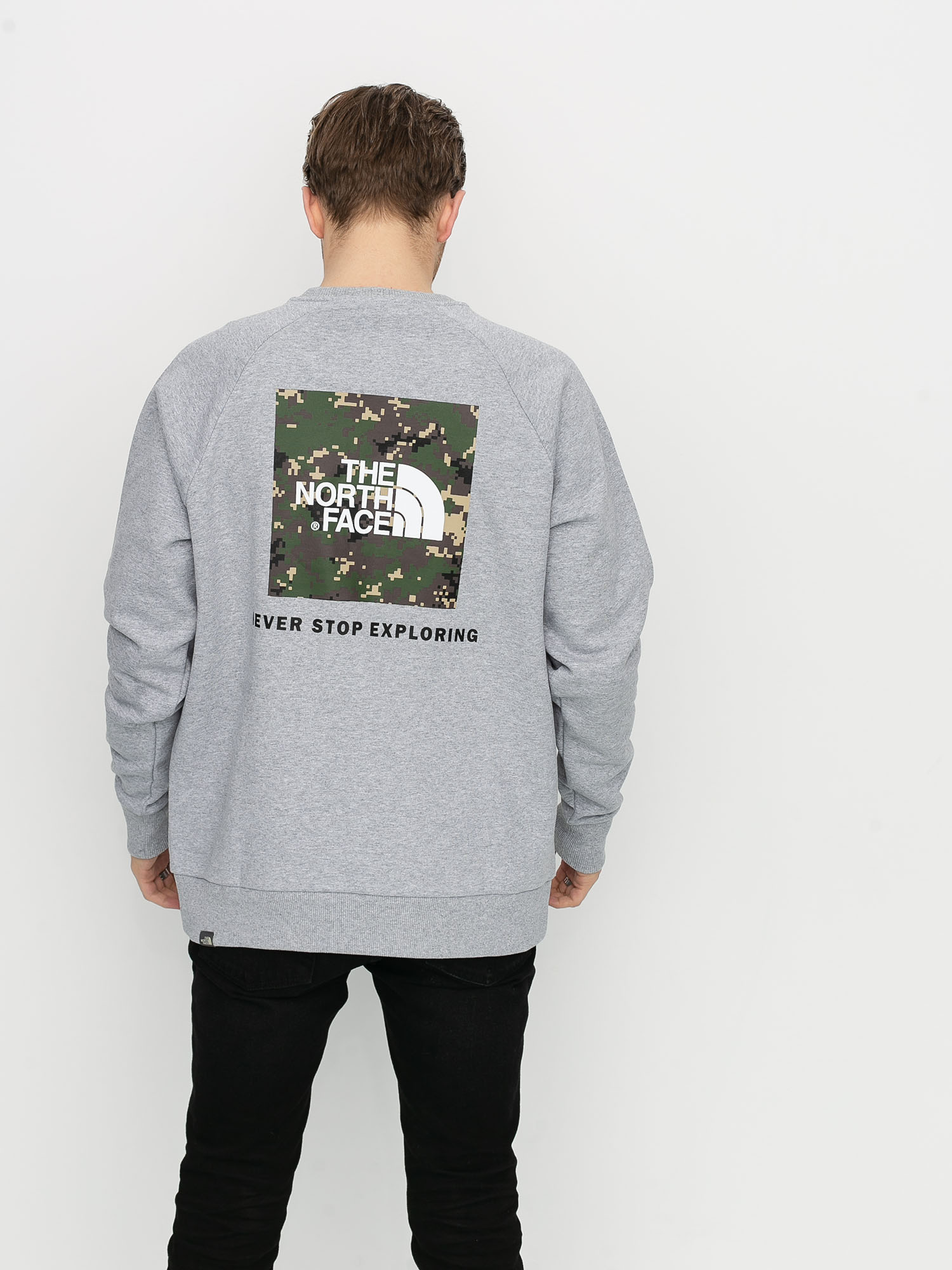 Bluza The North Face Raglan Redbox (light grey/digital camo)