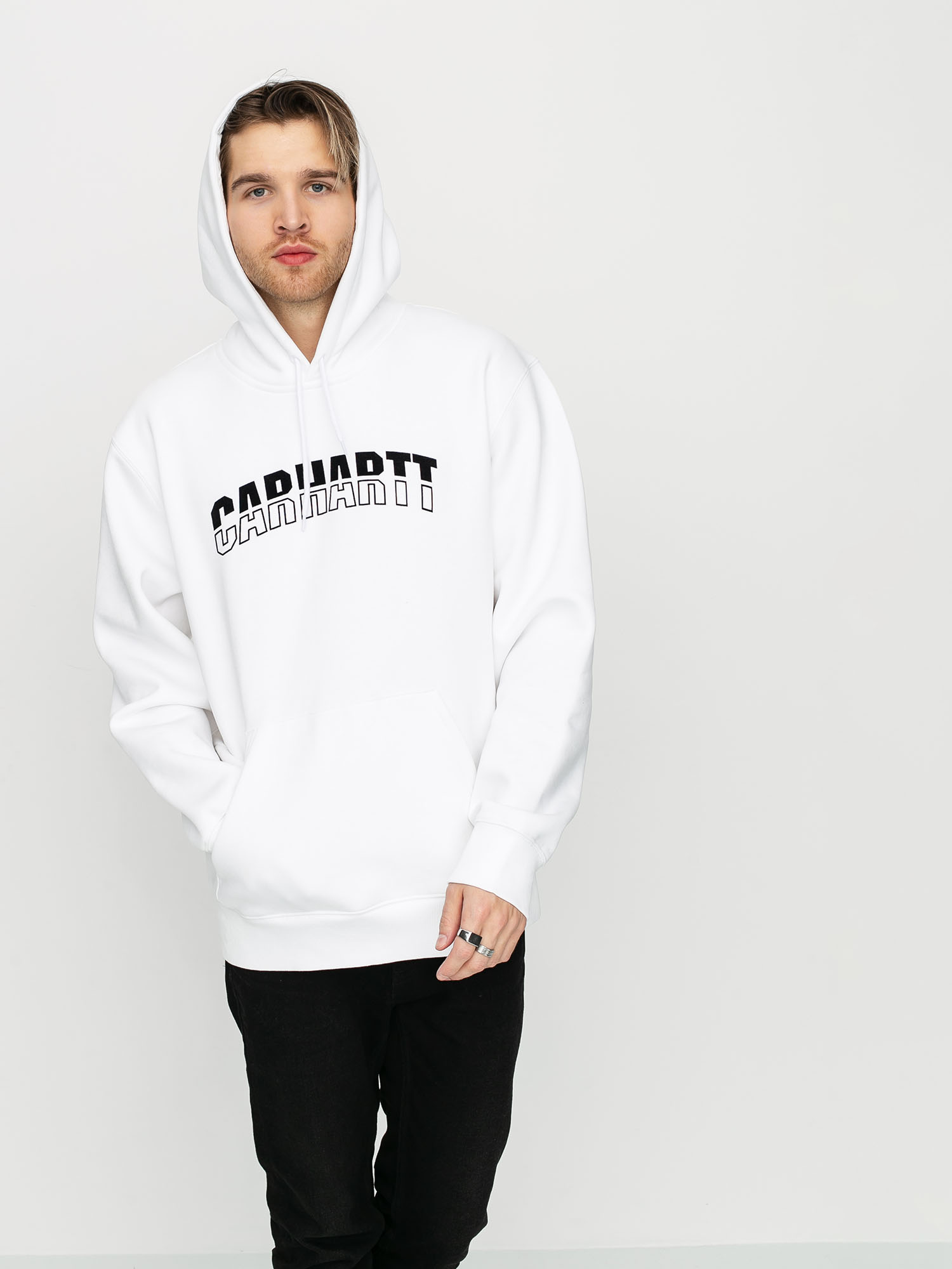 Bluza z kapturem Carhartt WIP District HD (white/black)