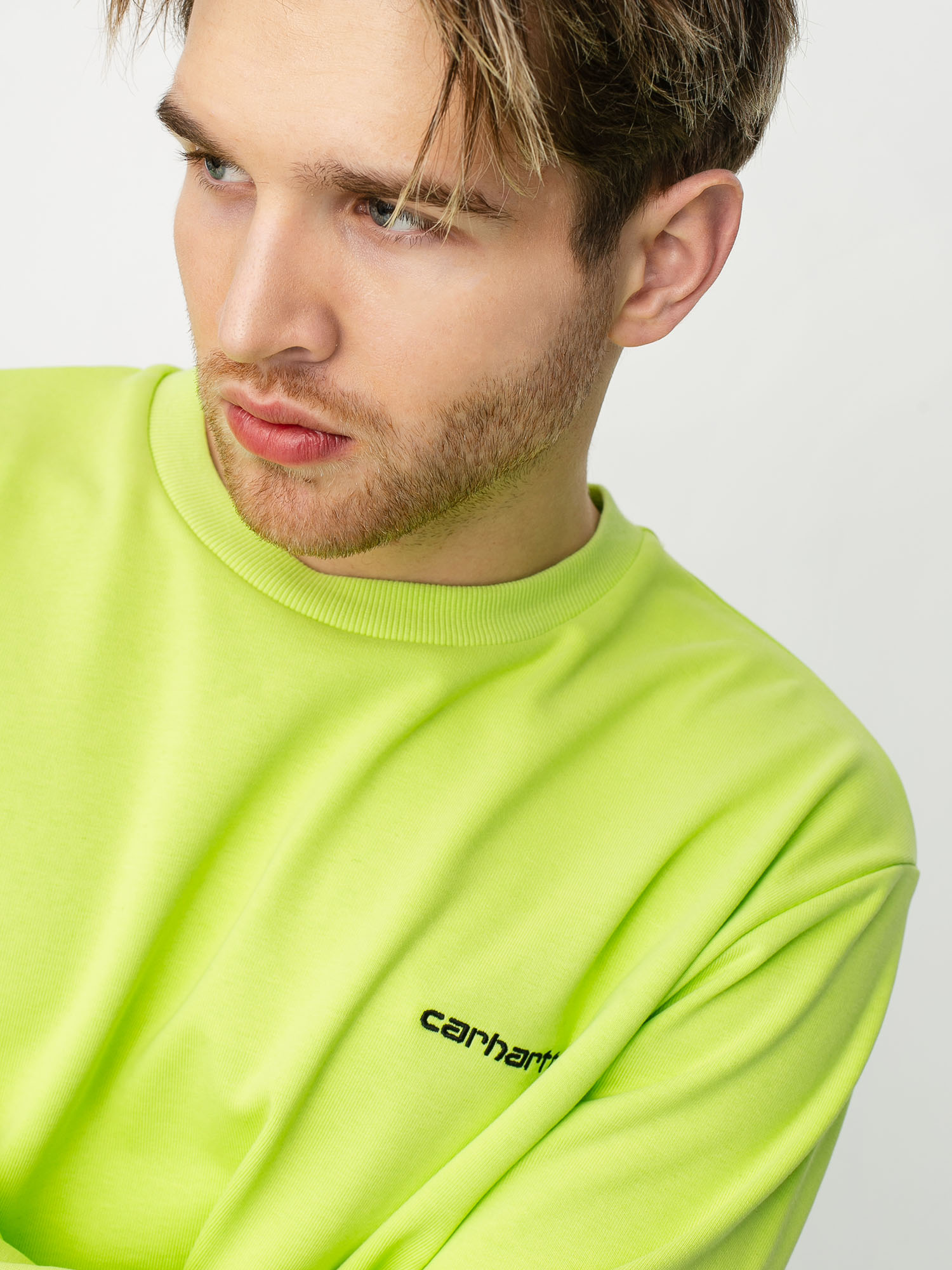 Bluza Carhartt WIP Script Embroidery (lime/black)