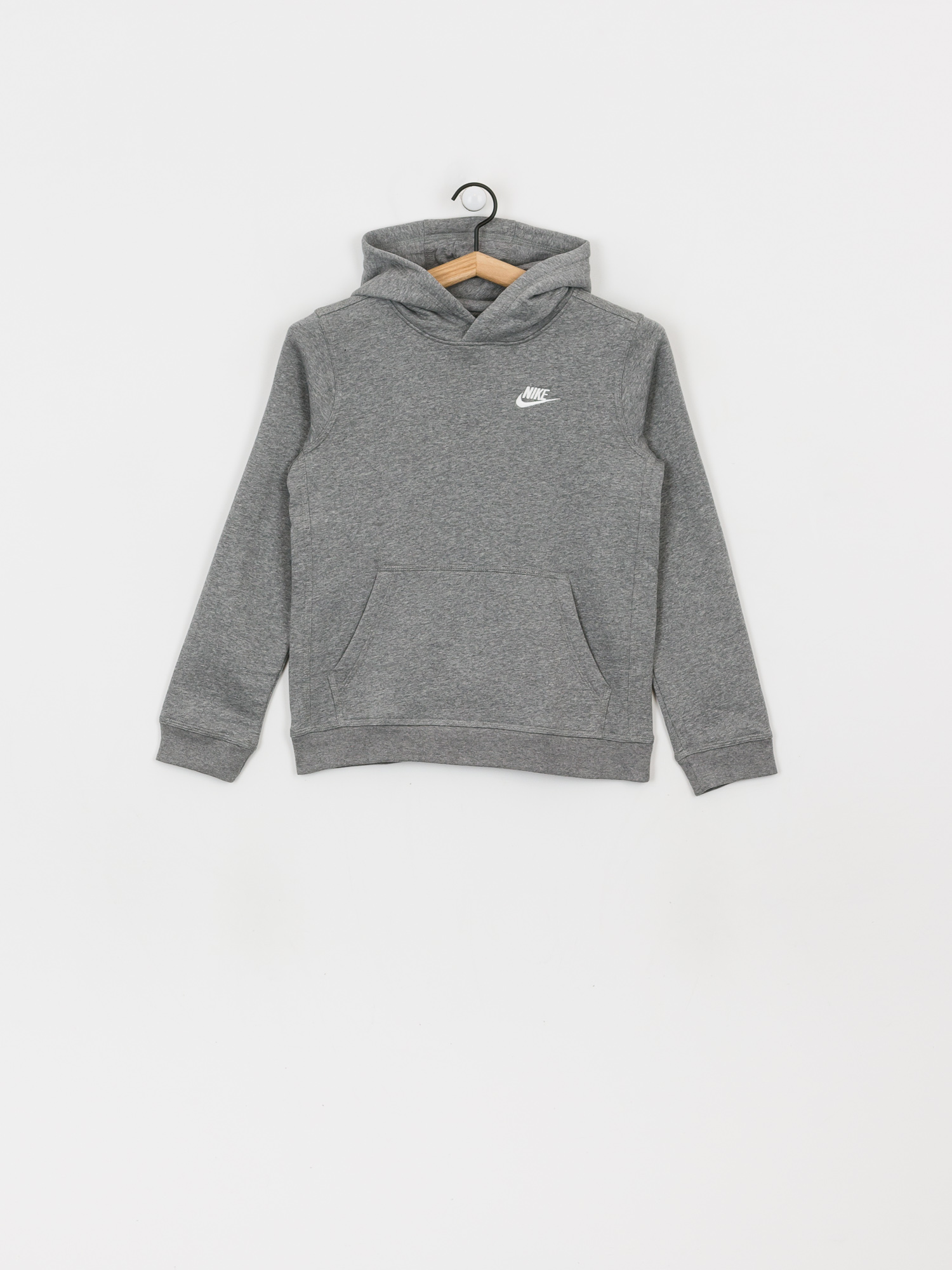 Bluza z kapturem Nike Club JR HD (carbon heather/white)