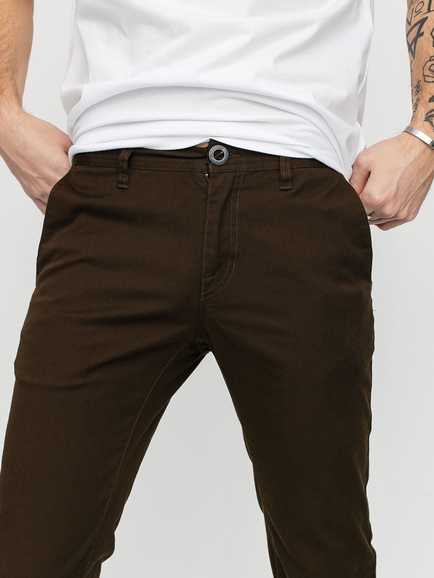 Spodnie Volcom Frickin Modern Stret (dark chocolate)