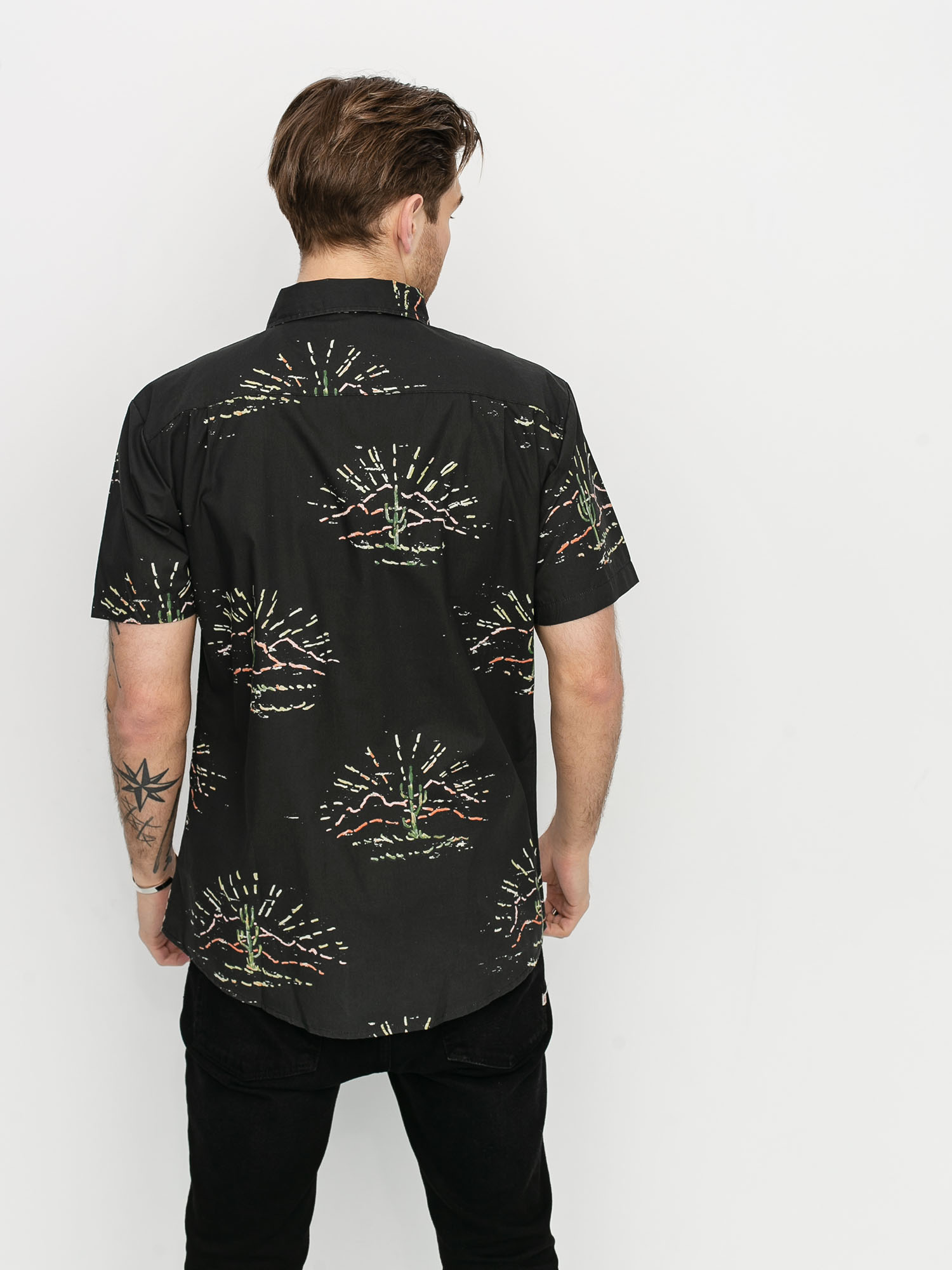 Koszula Brixton Charter Print Wvn (washed black)