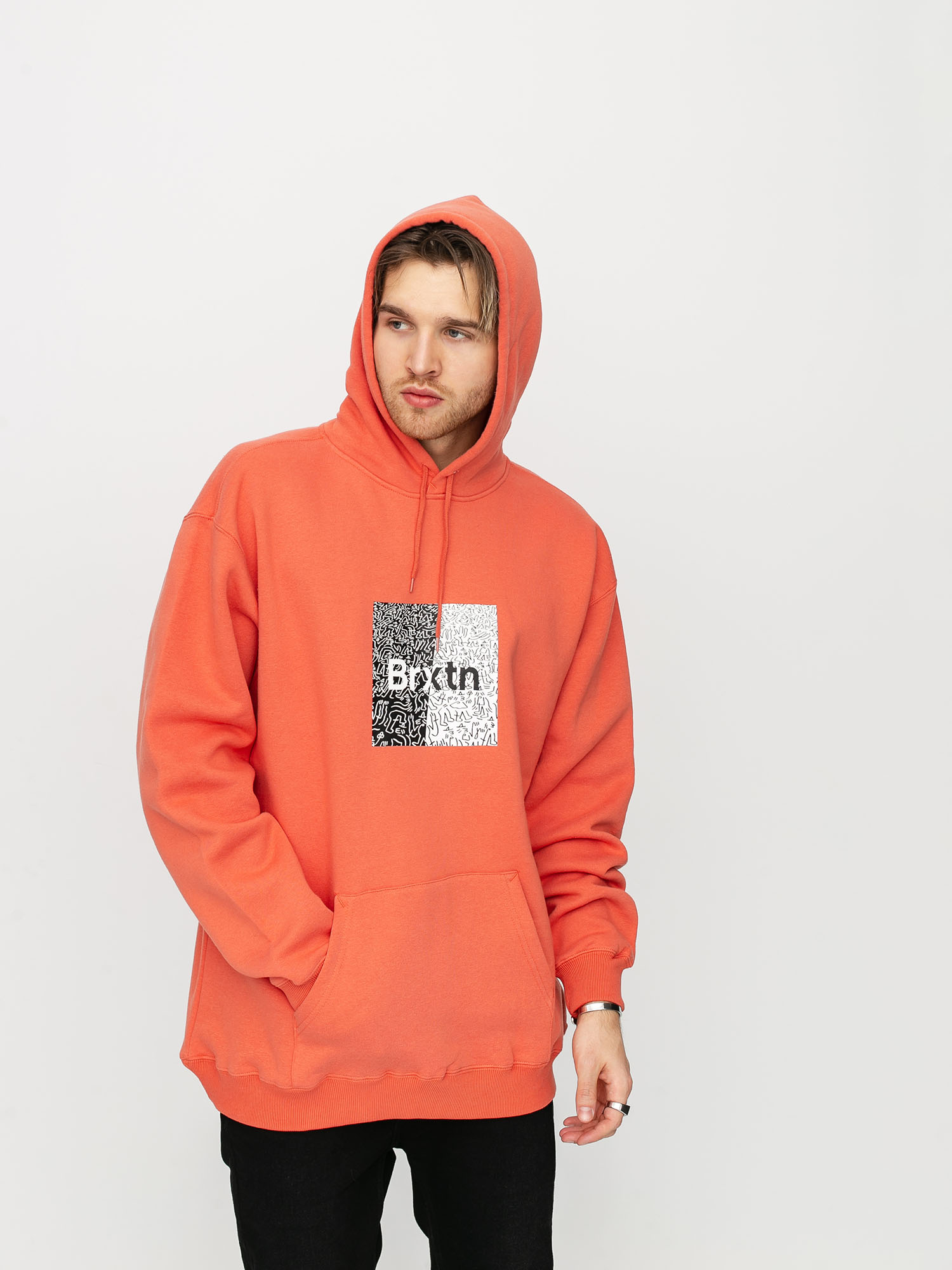 Bluza z kapturem Brixton Crowd HD (coral)