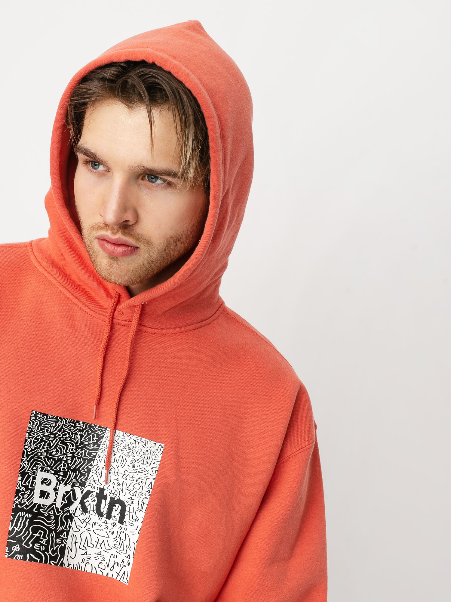 Bluza z kapturem Brixton Crowd HD (coral)