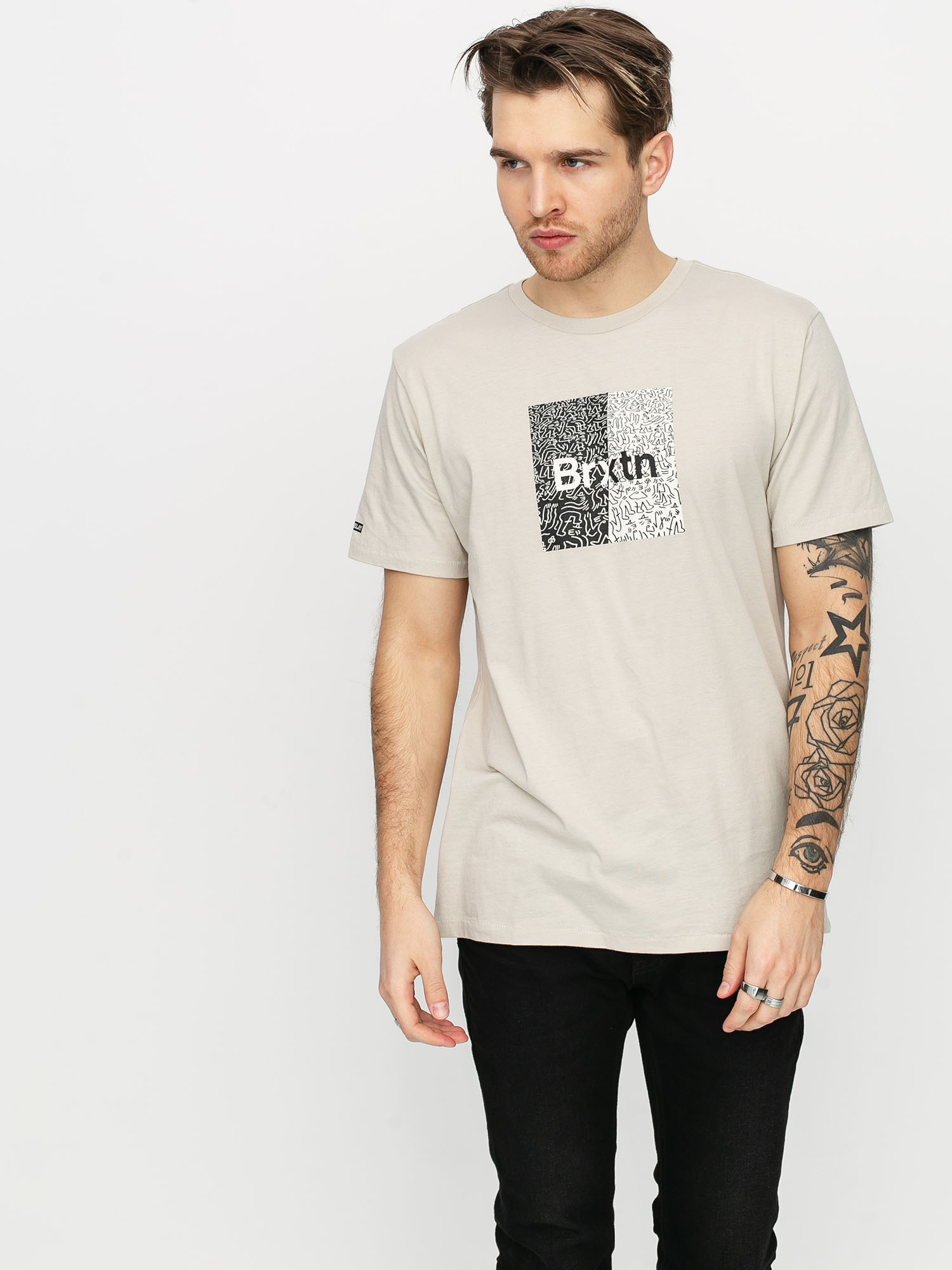 T-shirt Brixton Crowd Art (stone)