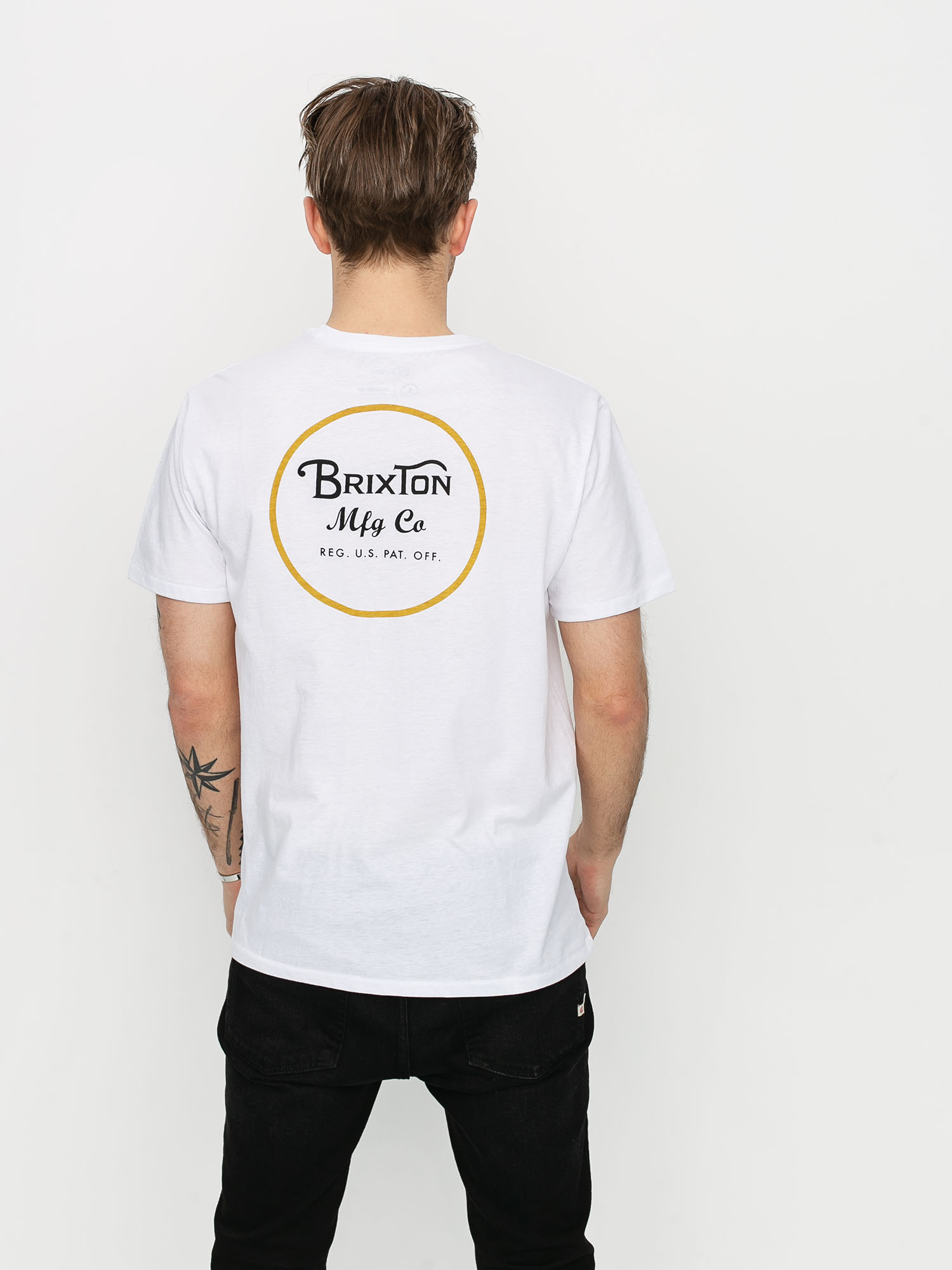 T-shirt Brixton Wheeler II Prem (white/sunset yellow)