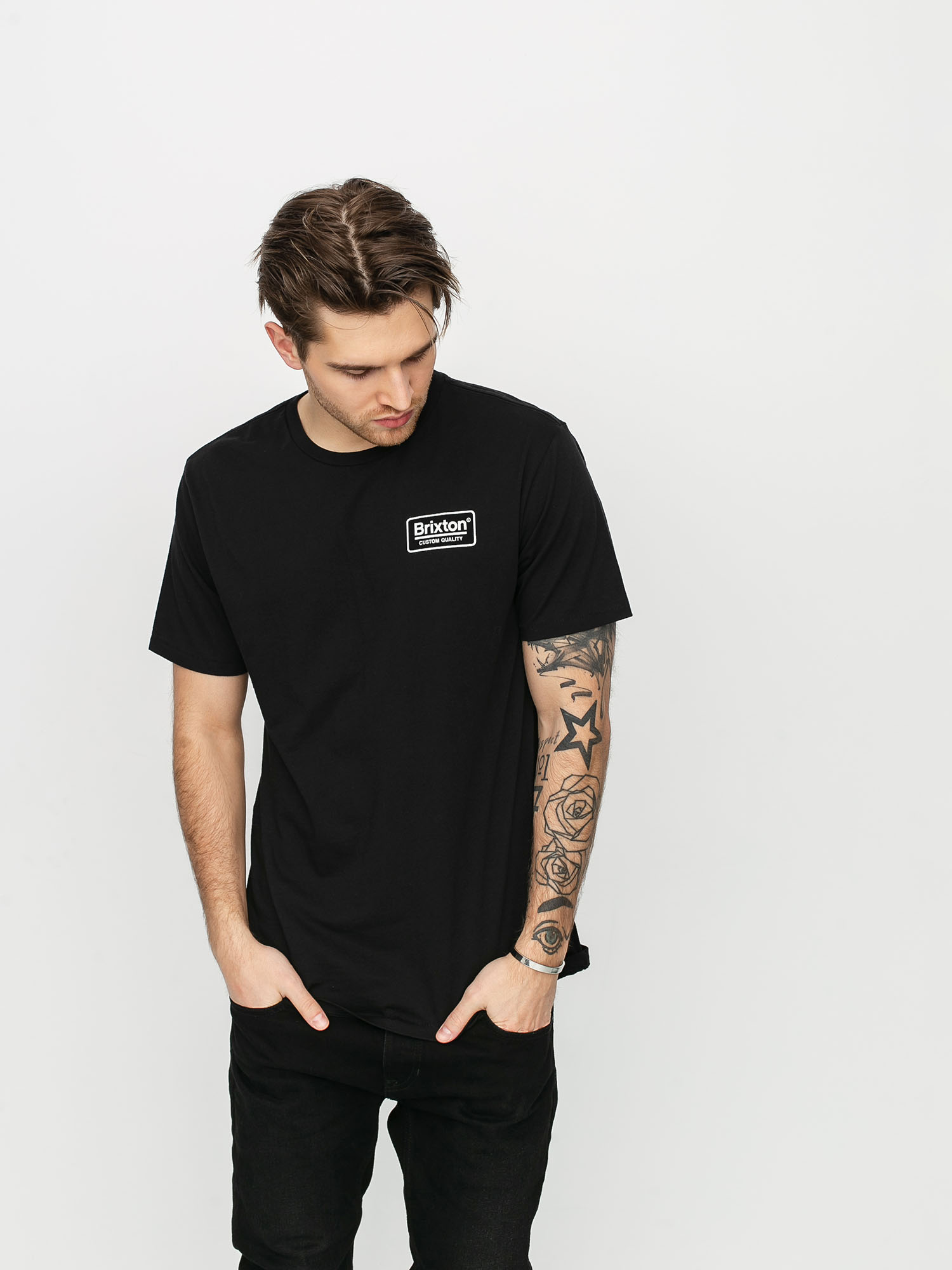 T-shirt Brixton Palmer Prem (black/white)