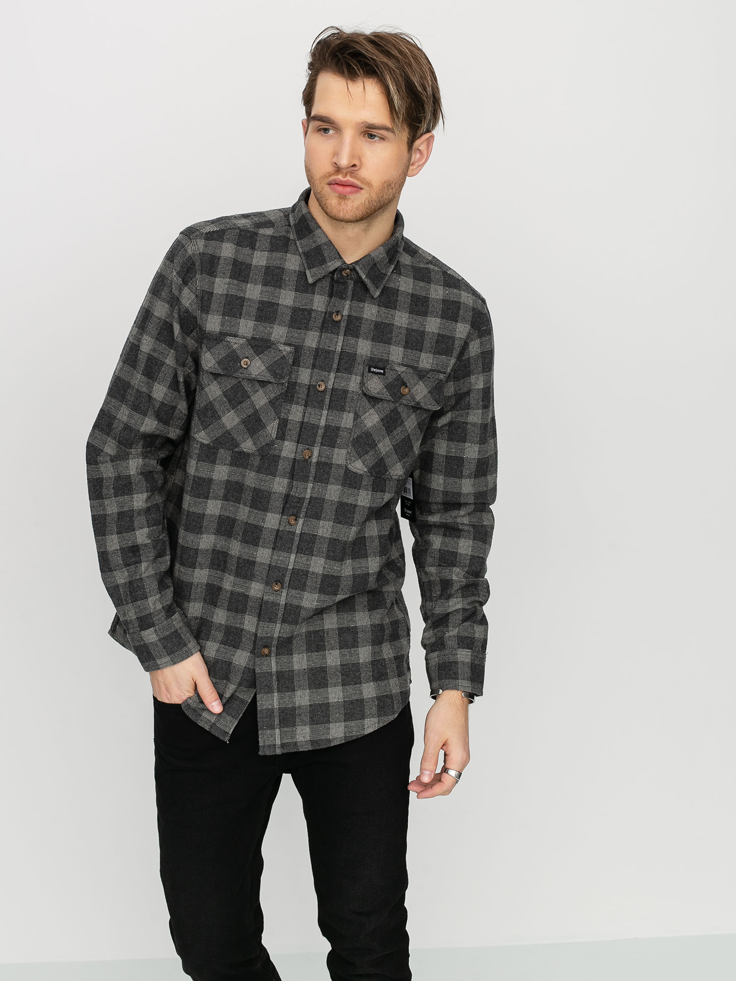 Koszula Brixton Bowery Flannel (black/heather grey)