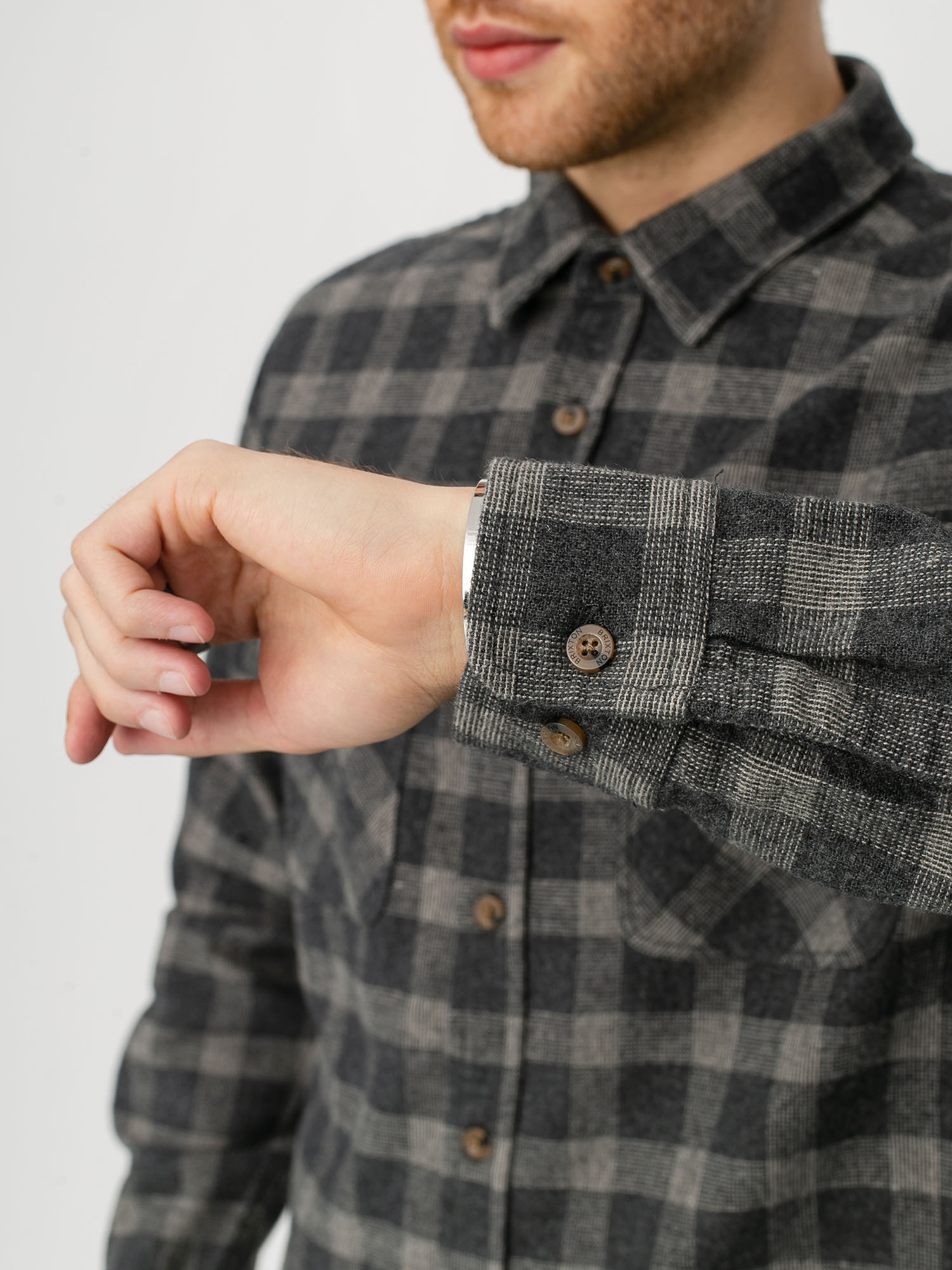 Koszula Brixton Bowery Flannel (black/heather grey)