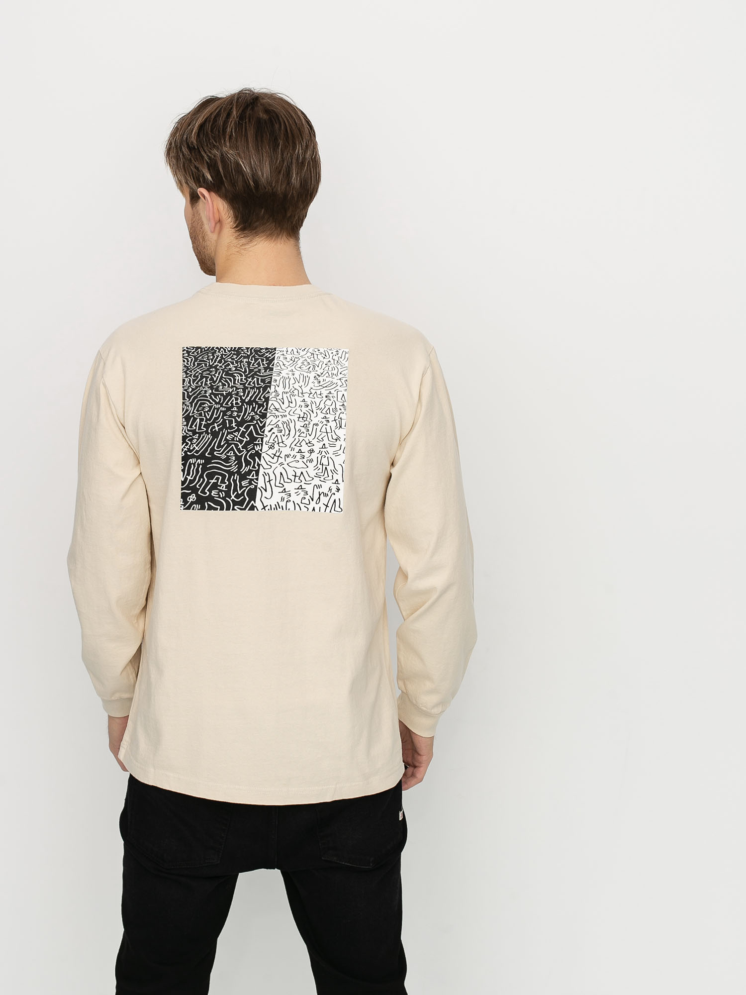 Longsleeve Brixton Crowd II (stone)