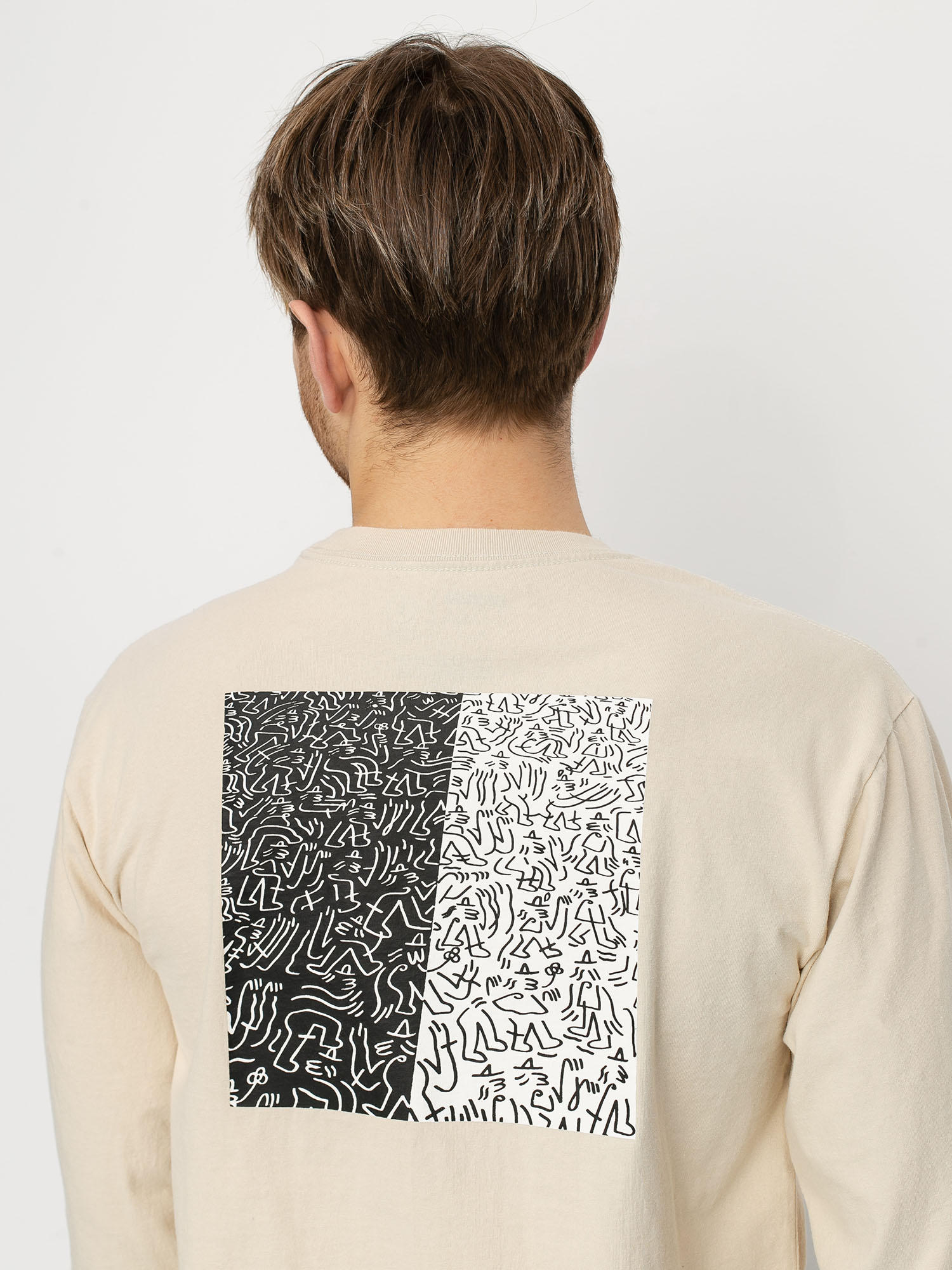 Longsleeve Brixton Crowd II (stone)