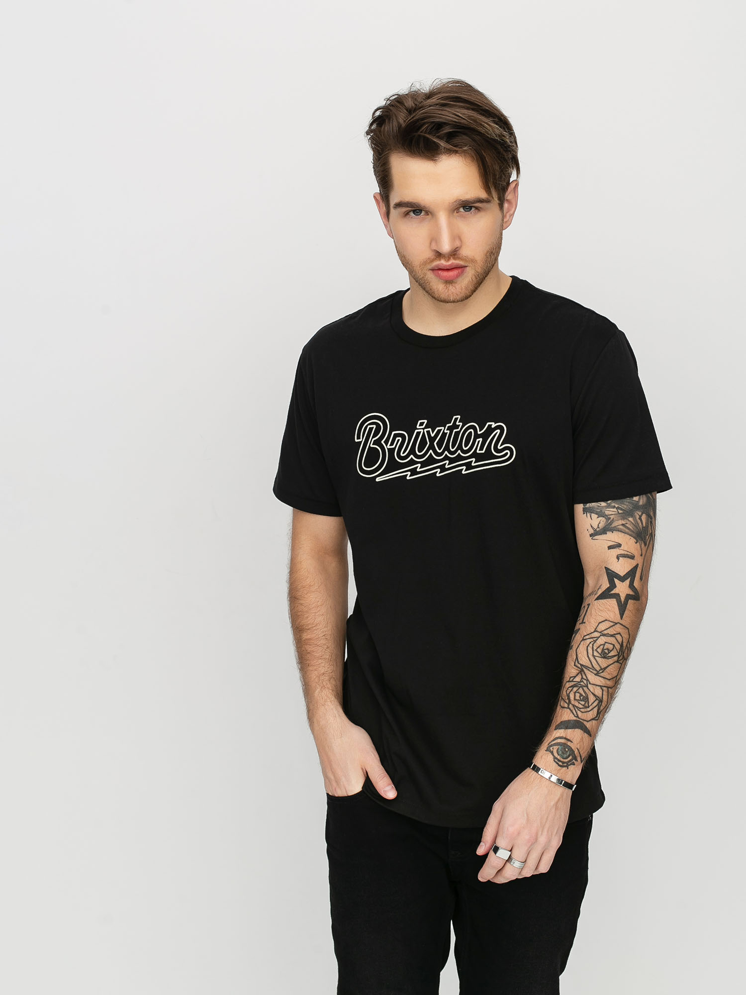 T-shirt Brixton Dory Prt (black/dove)