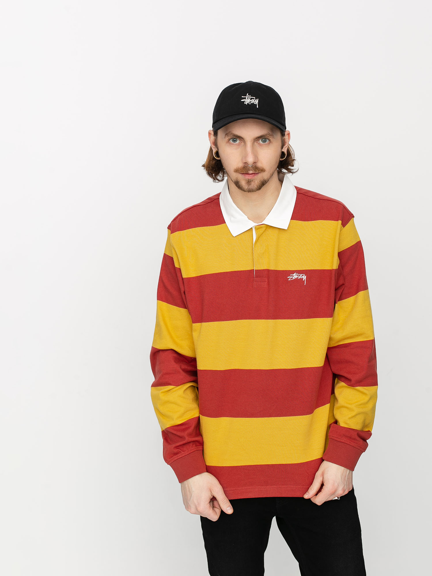 Polo Stussy Classic Stripe Rugby (mustard)