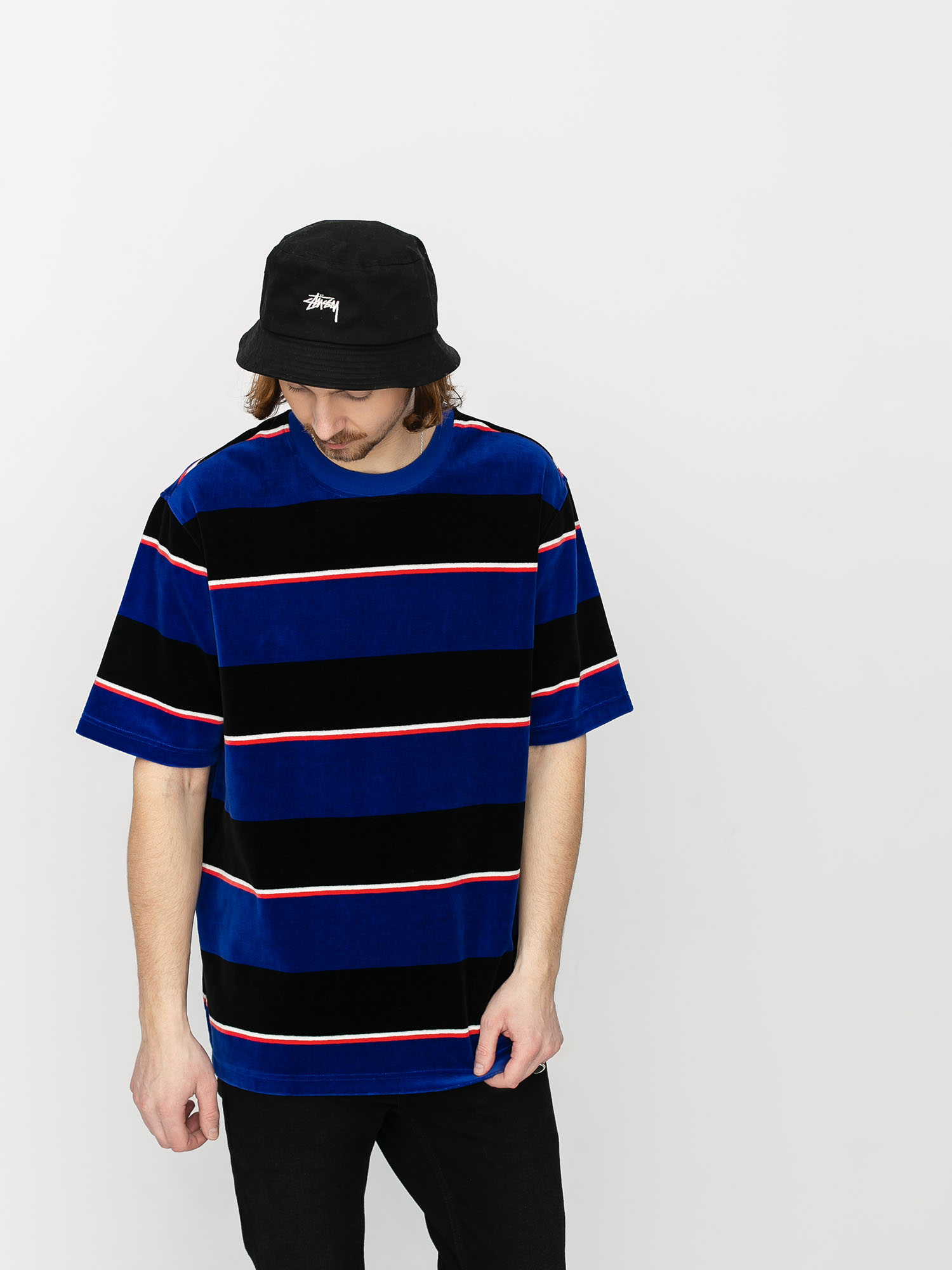 T-shirt Stussy Velour Stripe (blue)