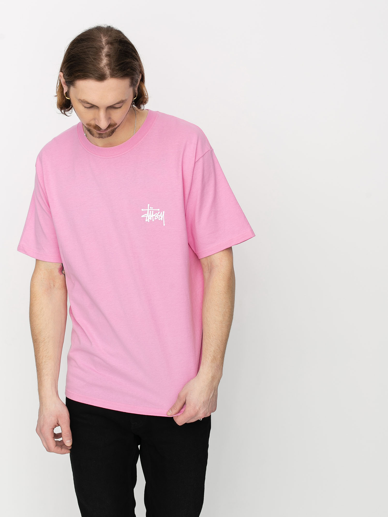 T-shirt Stussy Basic Stussy (pink)
