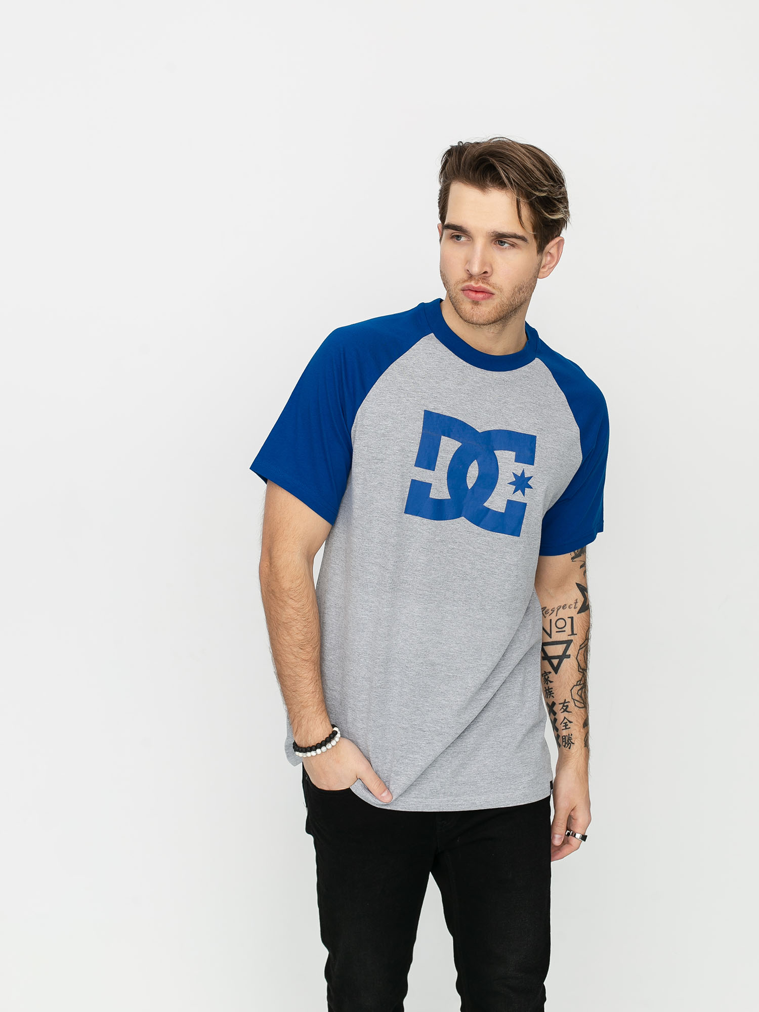 T-shirt DC Star Raglan 2 (grey heather/nautical blue)