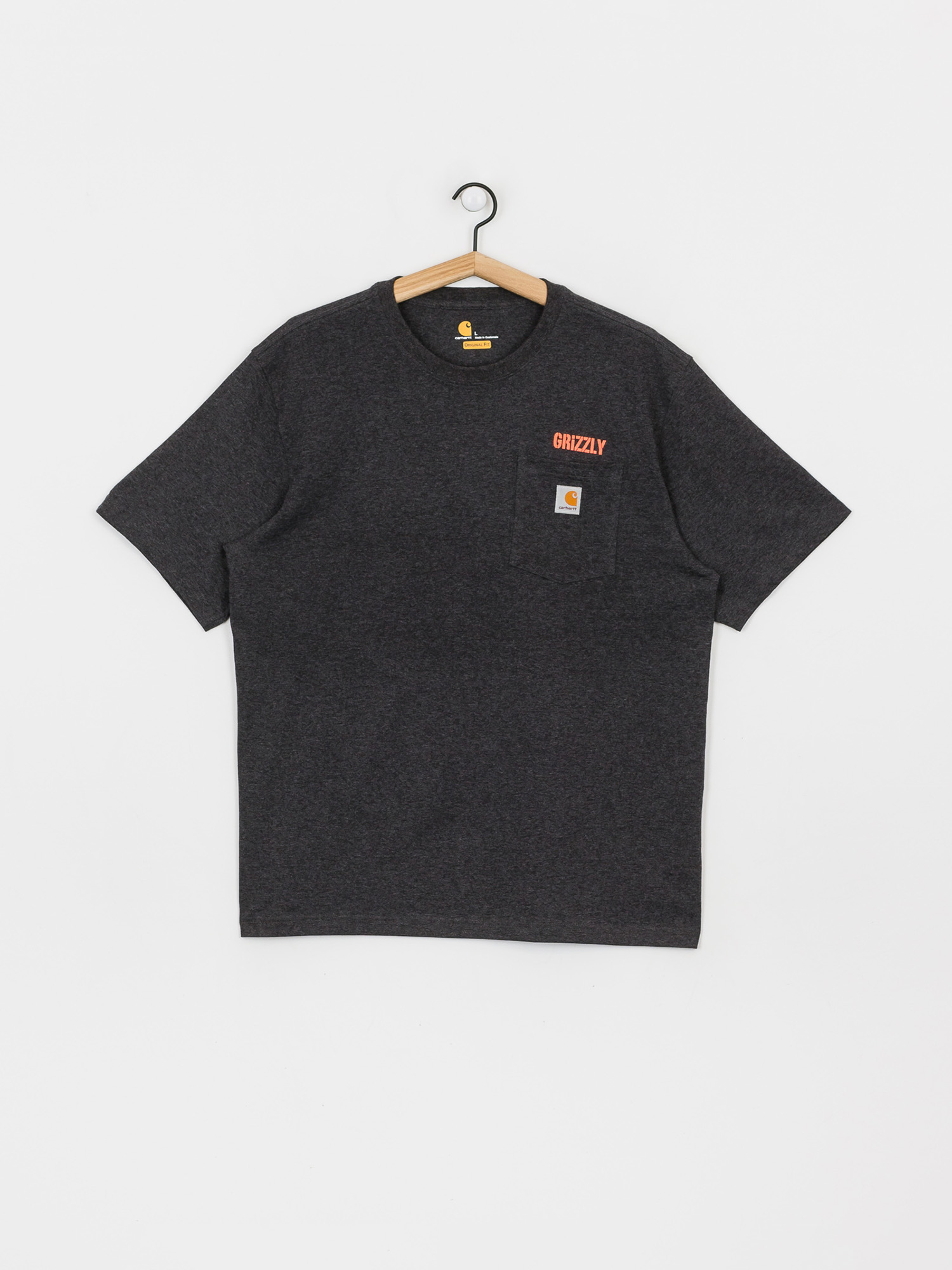 T-shirt Grizzly Griptape X Carhartt Stamp Work Pocket (heather charcoal)