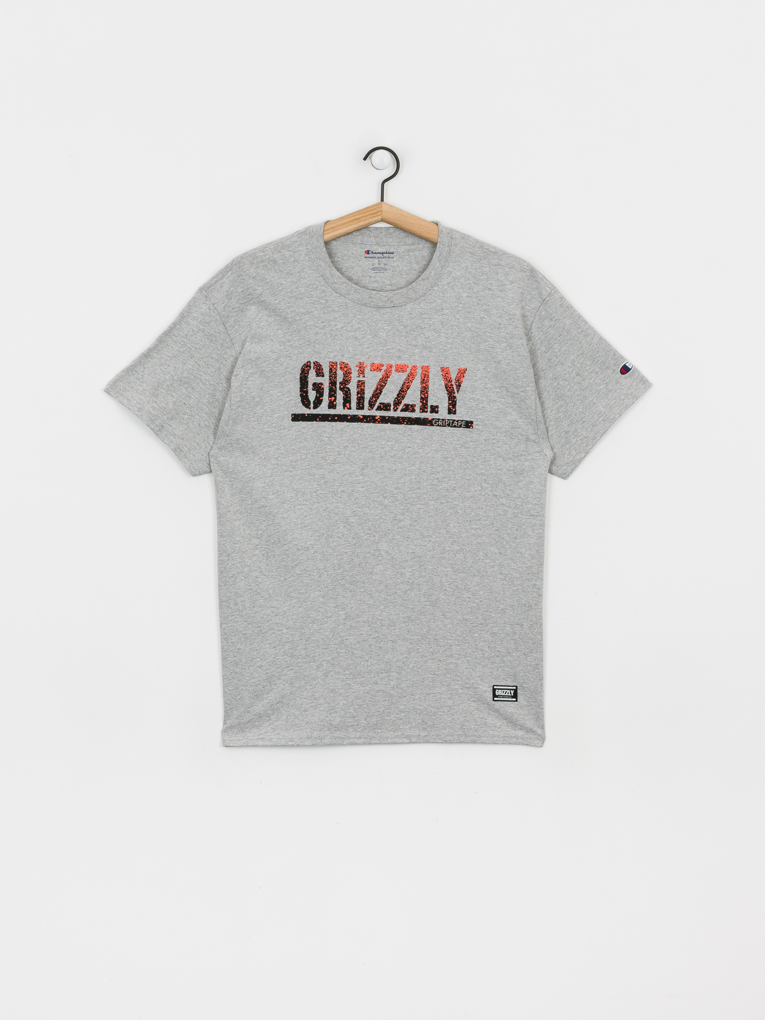 T-shirt Grizzly Griptape X Champion Stamp Fadeaway (grey heather)