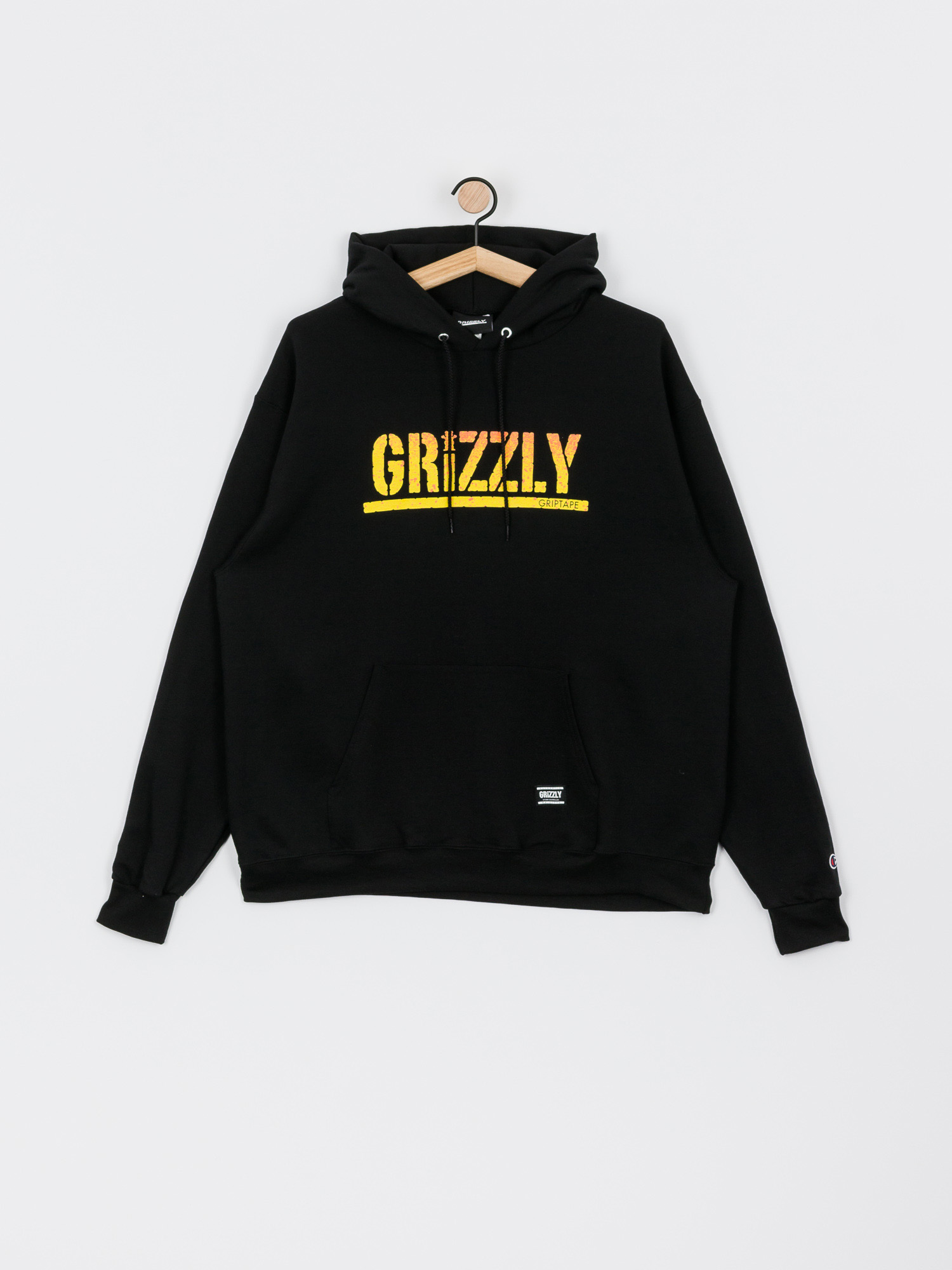 Bluza z kapturem Grizzly Griptape X Champion Stamp Fadeaway HD (black)