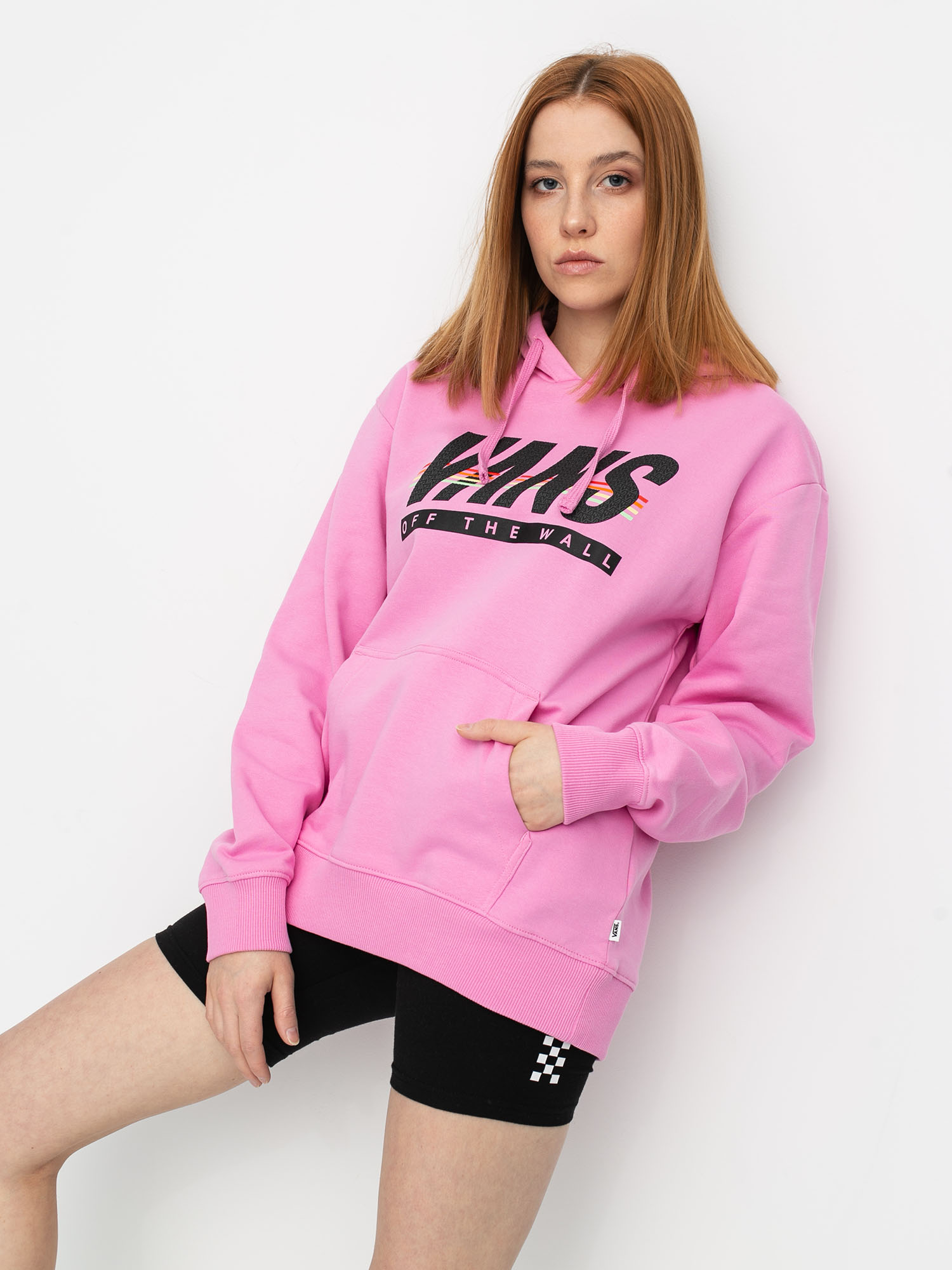 Bluza z kapturem Vans Sport Bf Stripe HD Wmn (fuchsia pink)