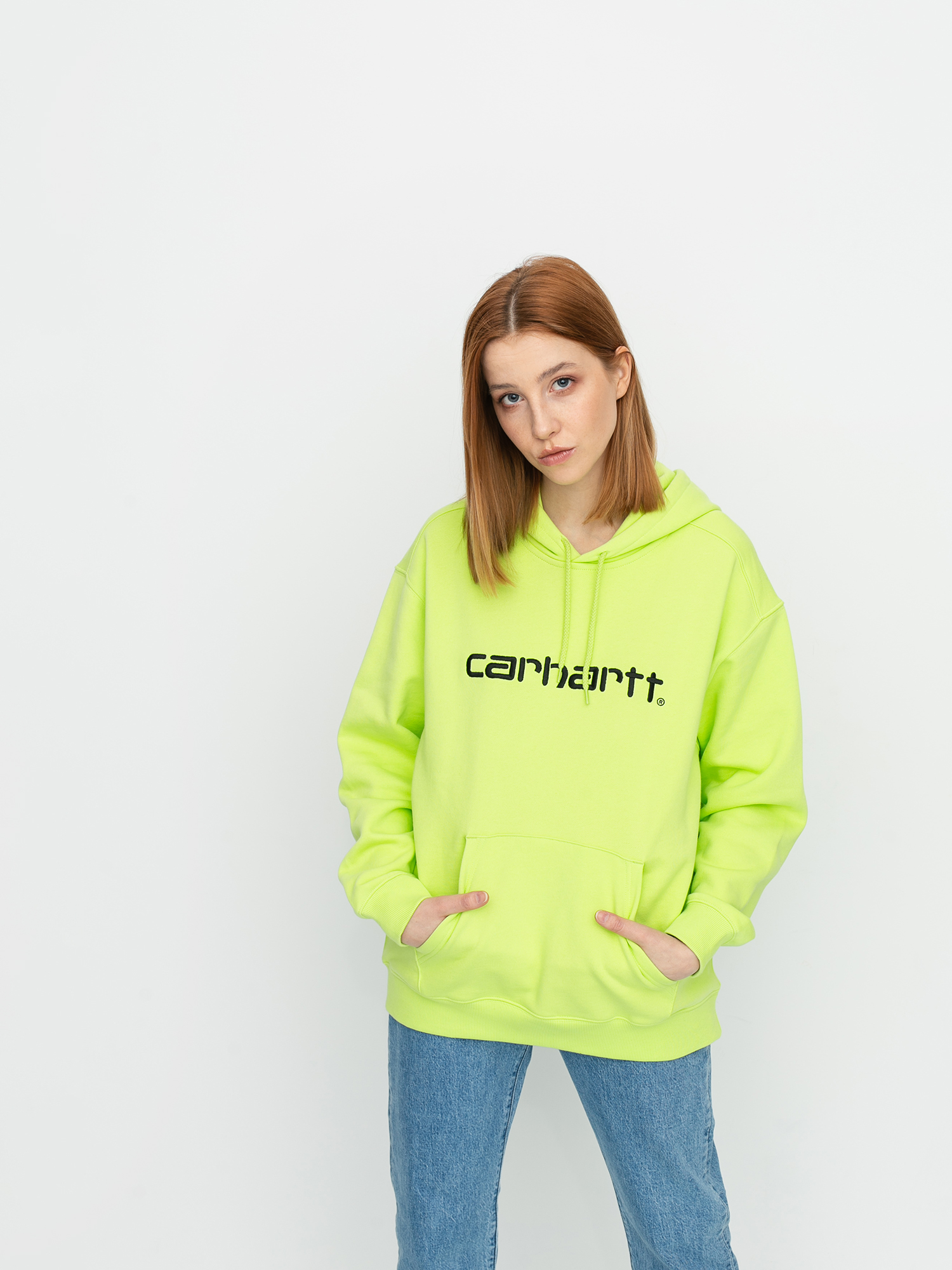 Bluza z kapturem Carhartt WIP Carhartt HD Wmn (lime/black)