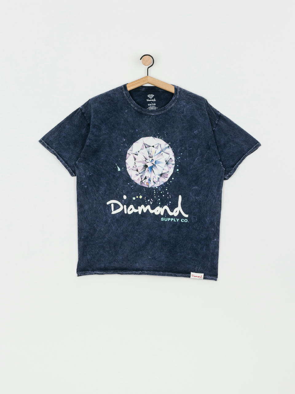 T-shirt Diamond Supply Co. Splash Sign Mineral Wash (navy)