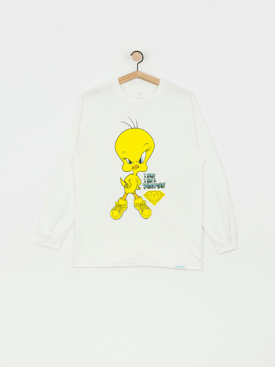 Longsleeve Diamond Supply Co. Puddy Tat (white)