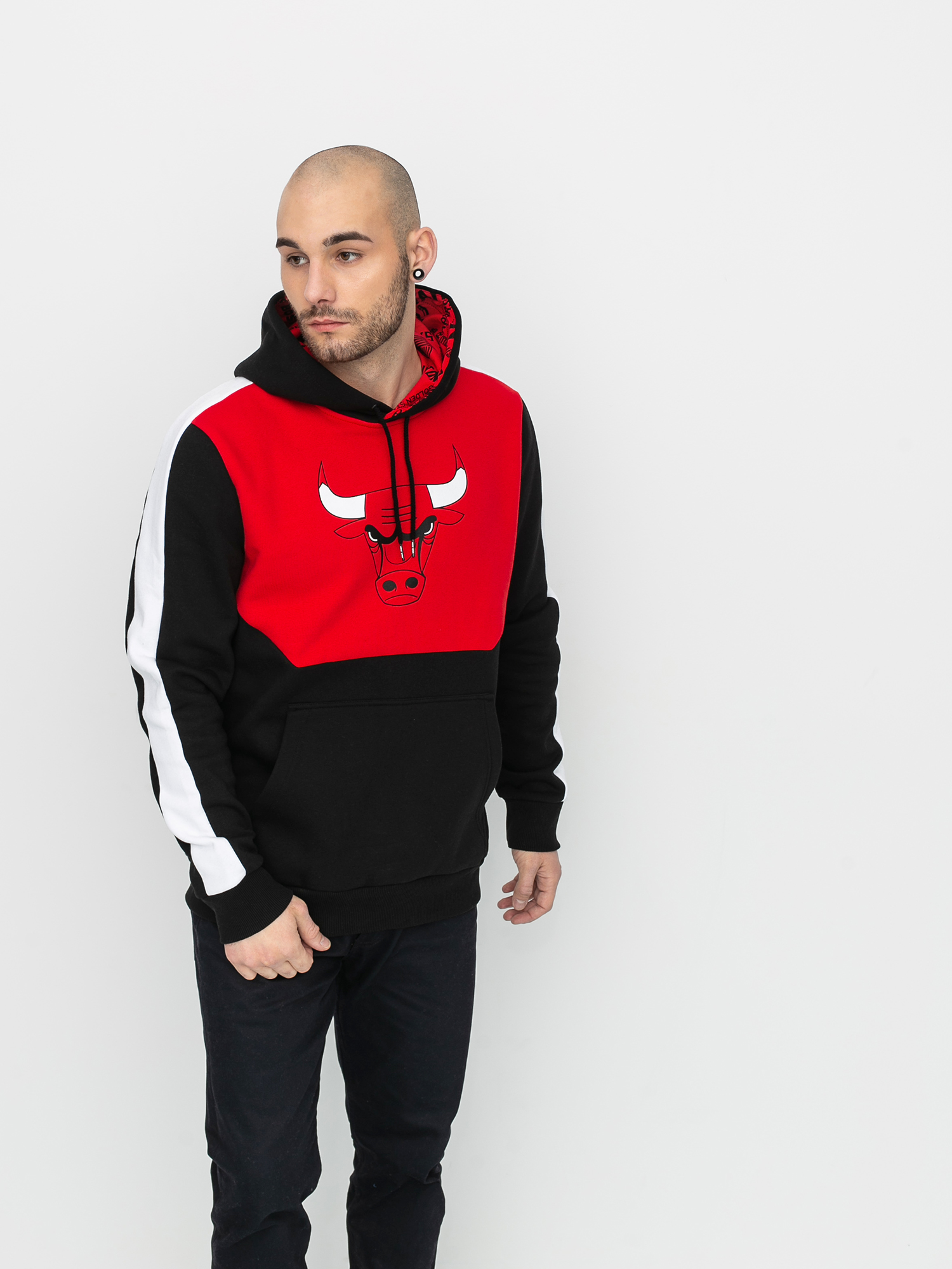 Bluza z kapturem New Era Nba Colour Block Chicago Bulls HD (blkfdr)