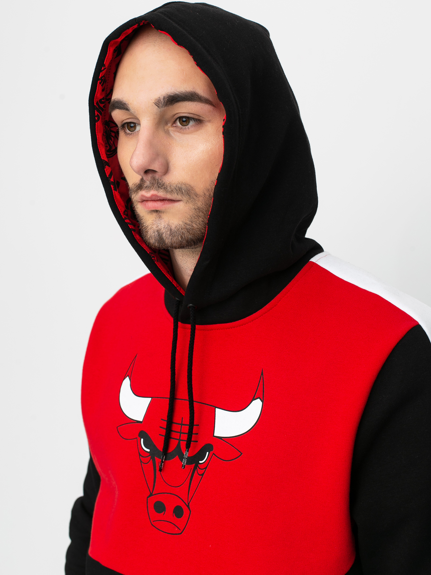 Bluza z kapturem New Era Nba Colour Block Chicago Bulls HD (blkfdr)