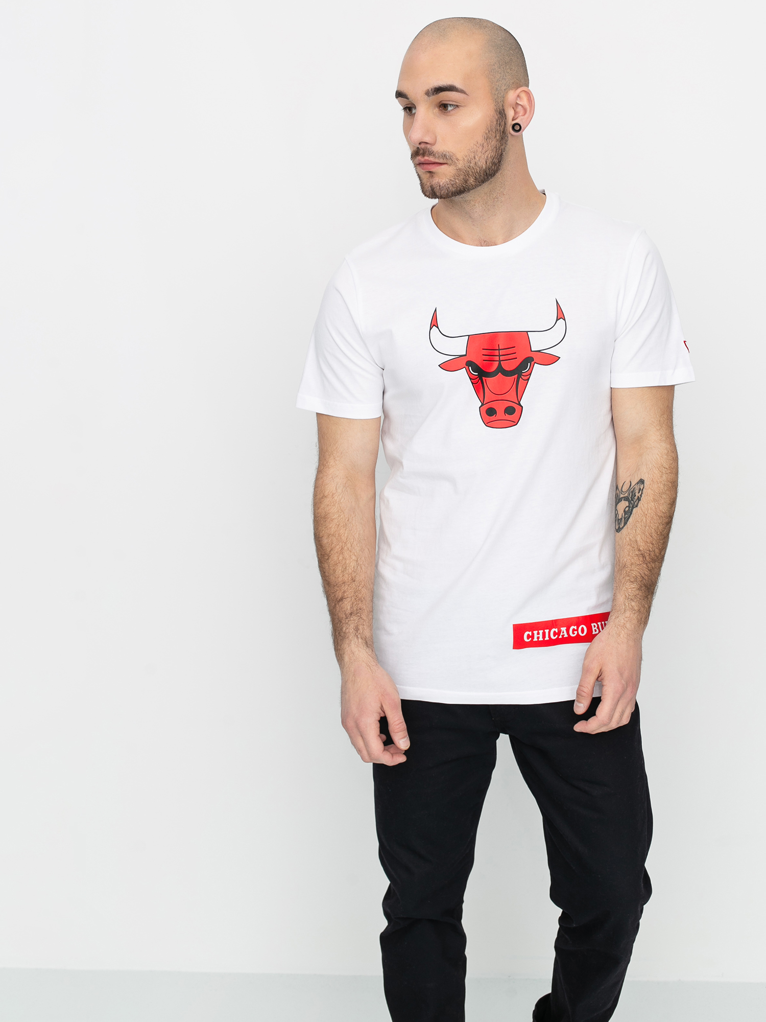 T-shirt New Era Nba Block Wordmark Chicago Bulls (whi)