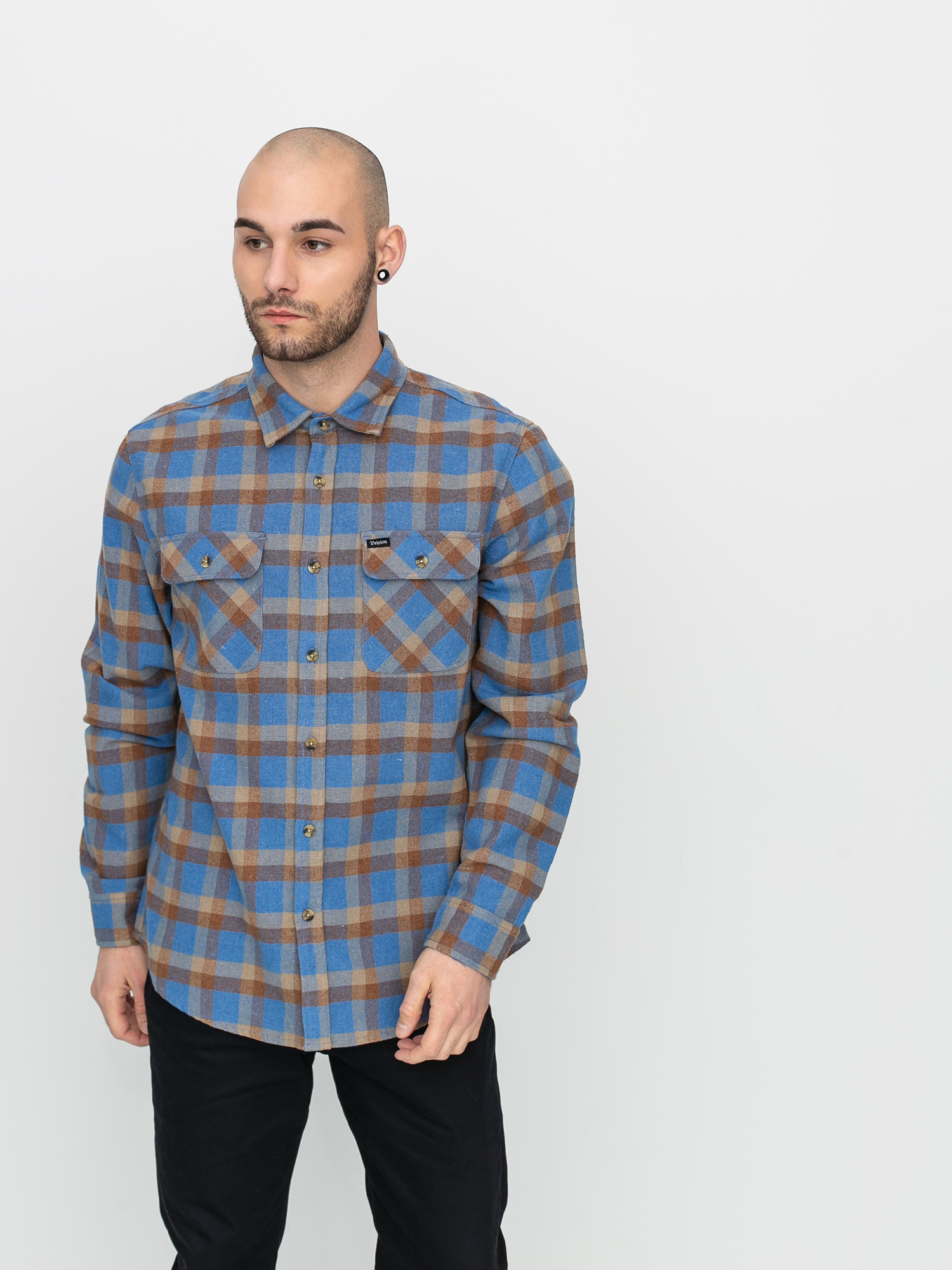 Koszula Brixton Bowery Flannel (river blue)