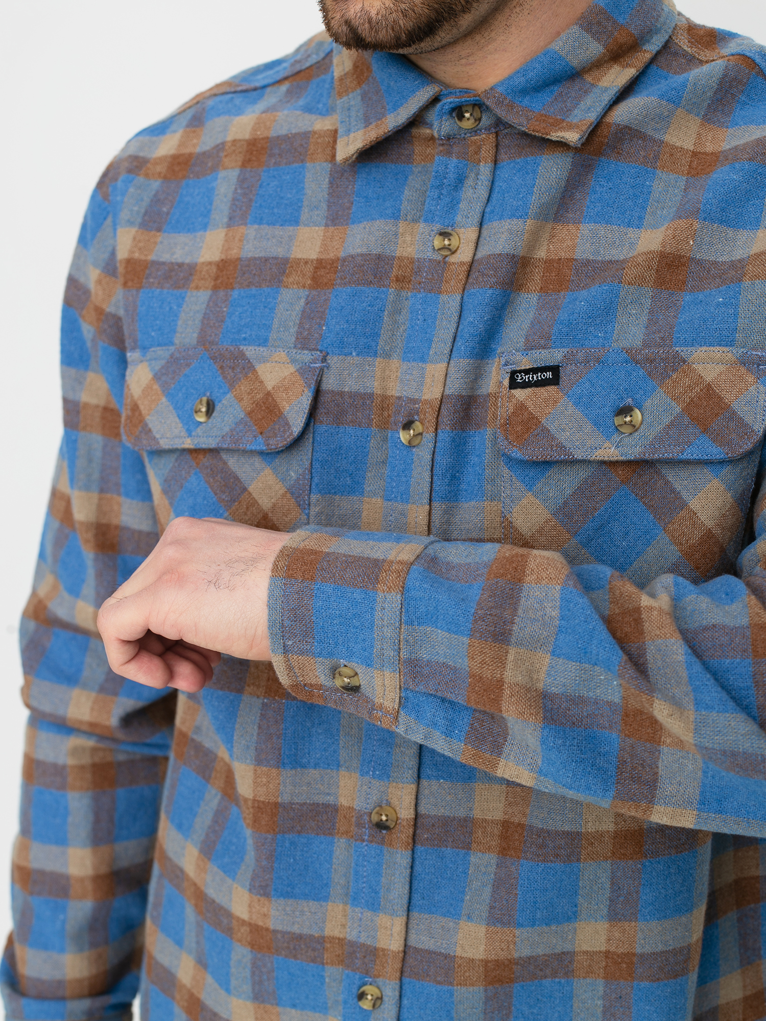 Koszula Brixton Bowery Flannel (river blue)