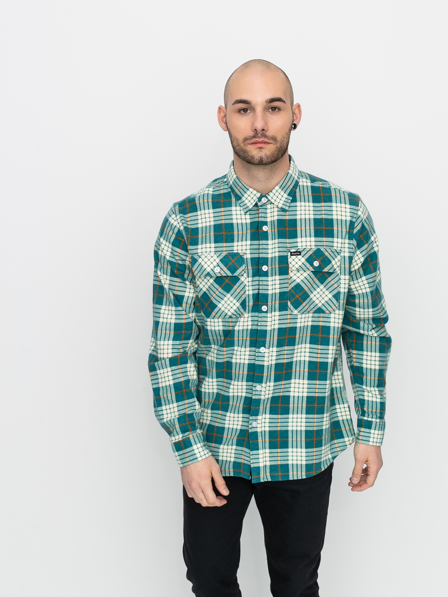 Koszula Brixton Bowery Lw Flannel (aqua/white)