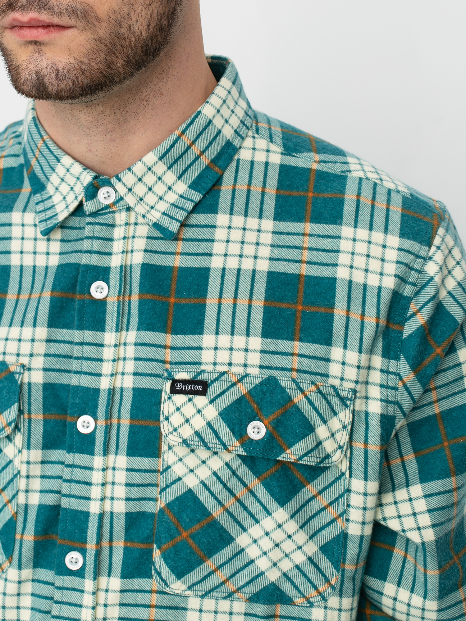 Koszula Brixton Bowery Lw Flannel (aqua/white)