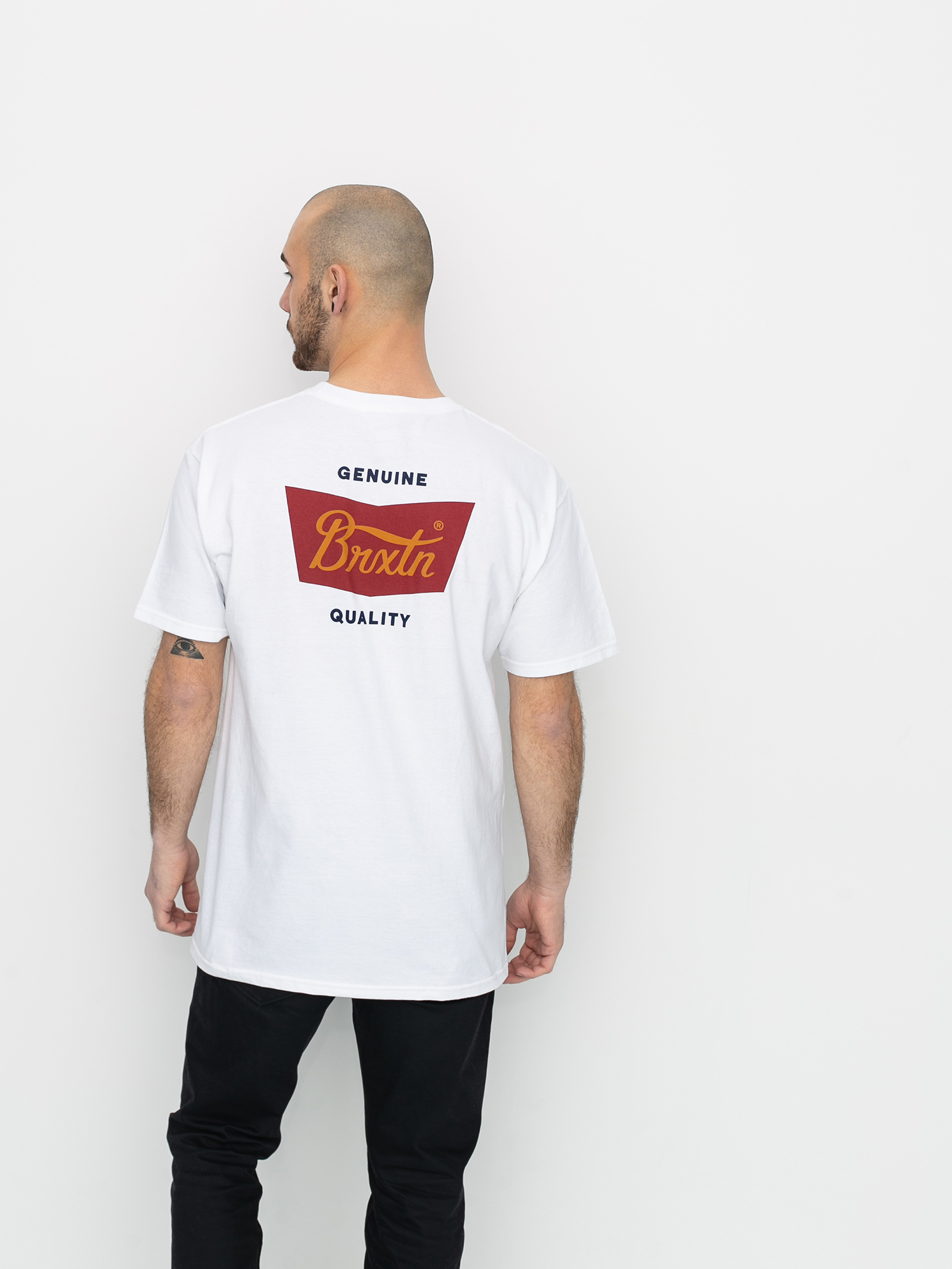 T-shirt Brixton Stith Stnd (white/maroon)
